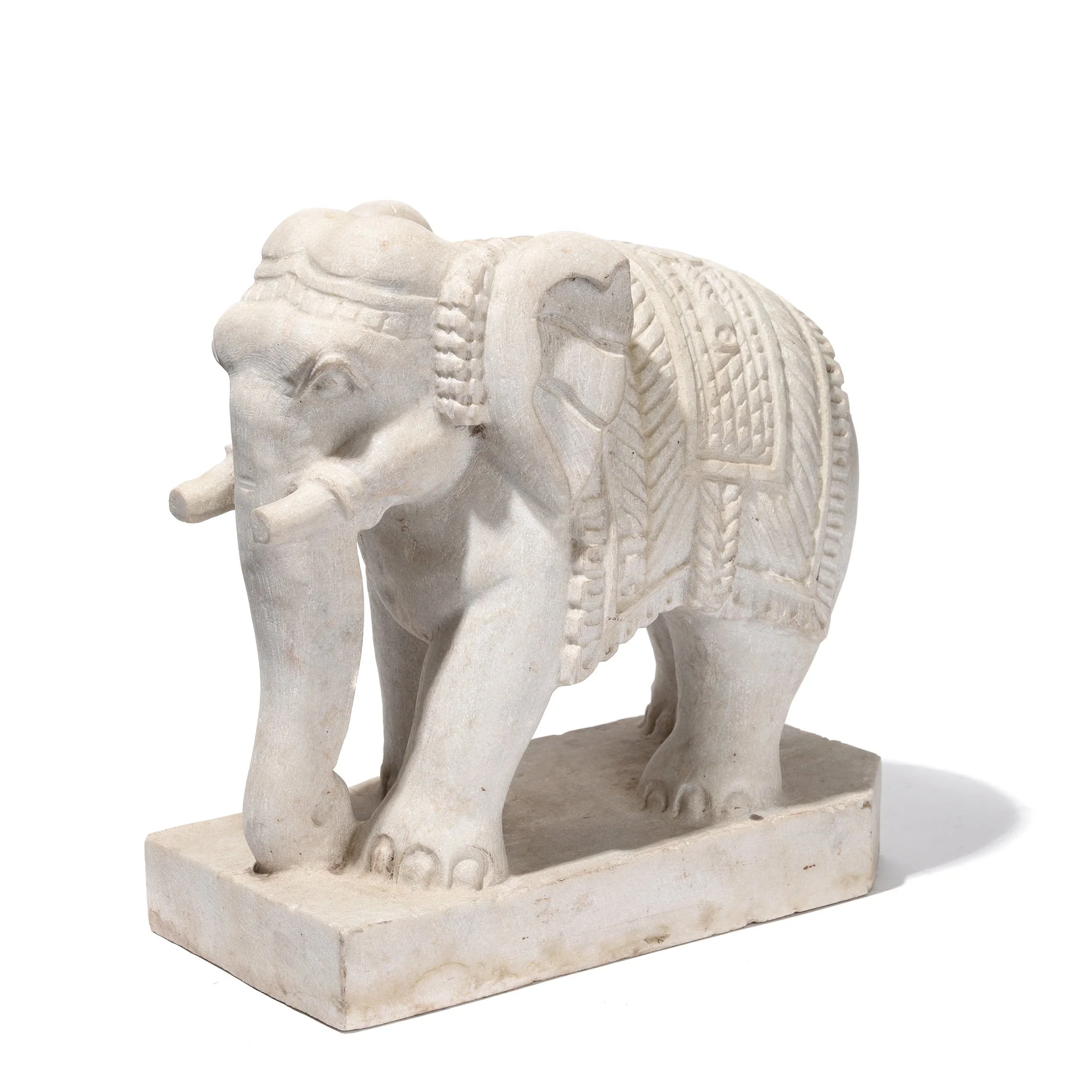 Carved Marble Elephant From Jaipur - Ca 1980 - Image 3