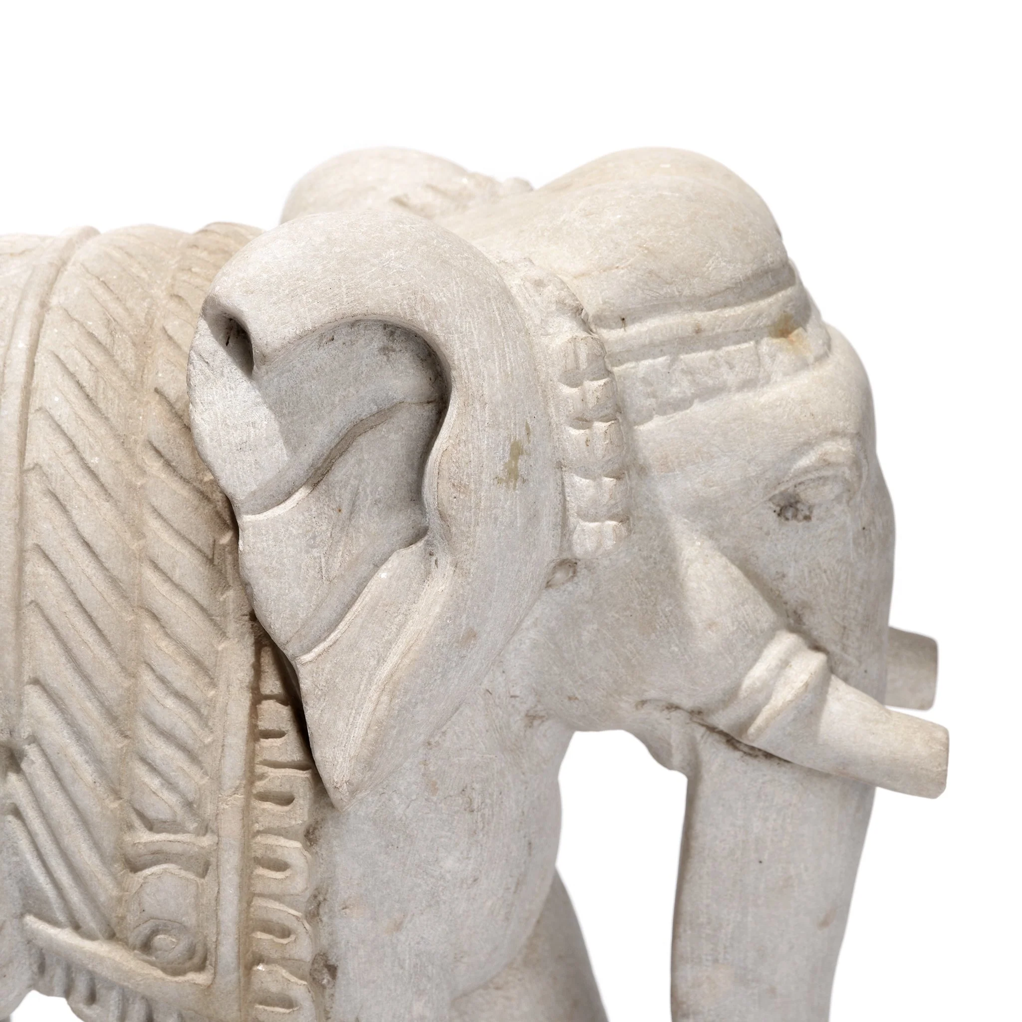Carved Marble Elephant From Jaipur - Ca 1980 - Image 4