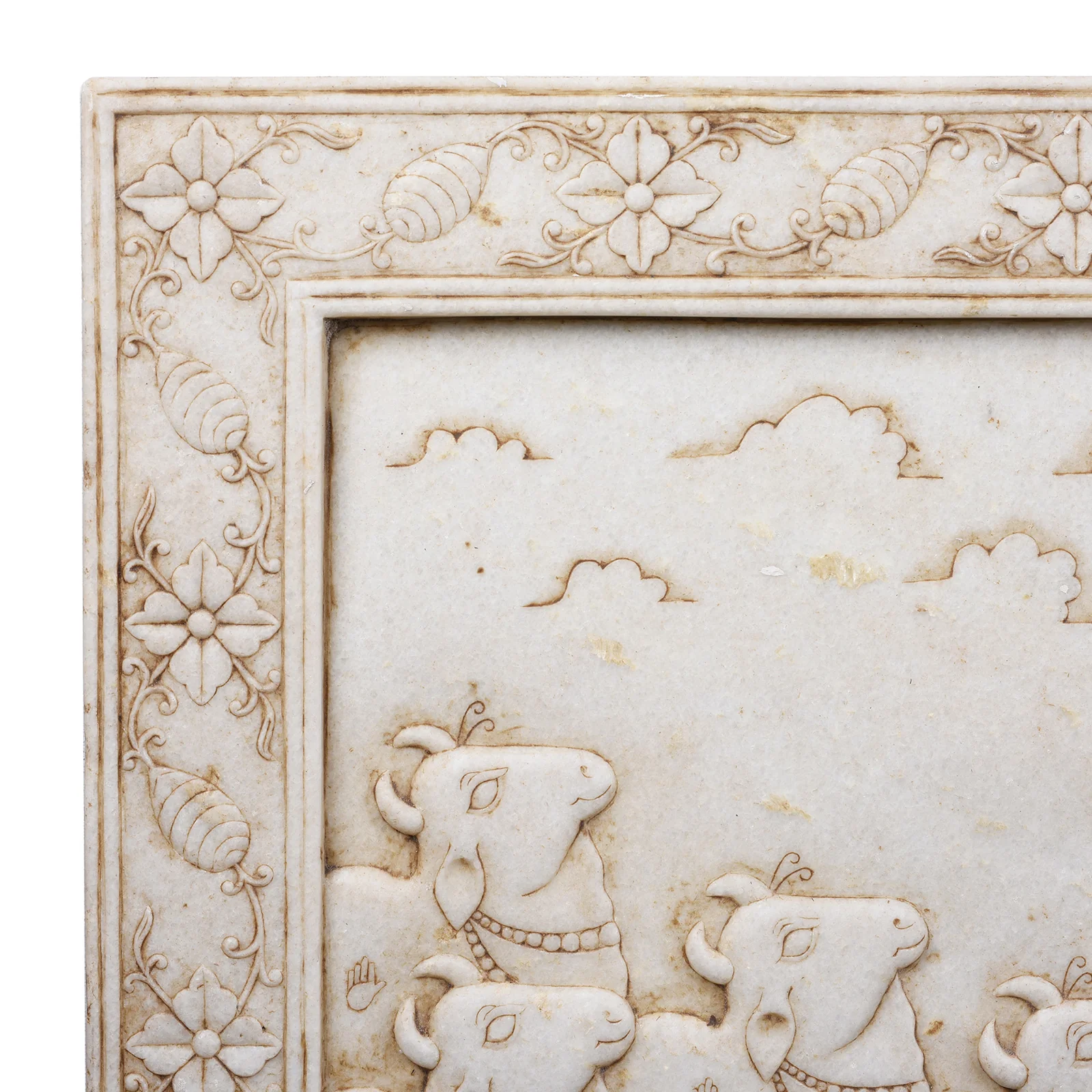 White Marble "Gopashtami" Cow Panel - Image 3
