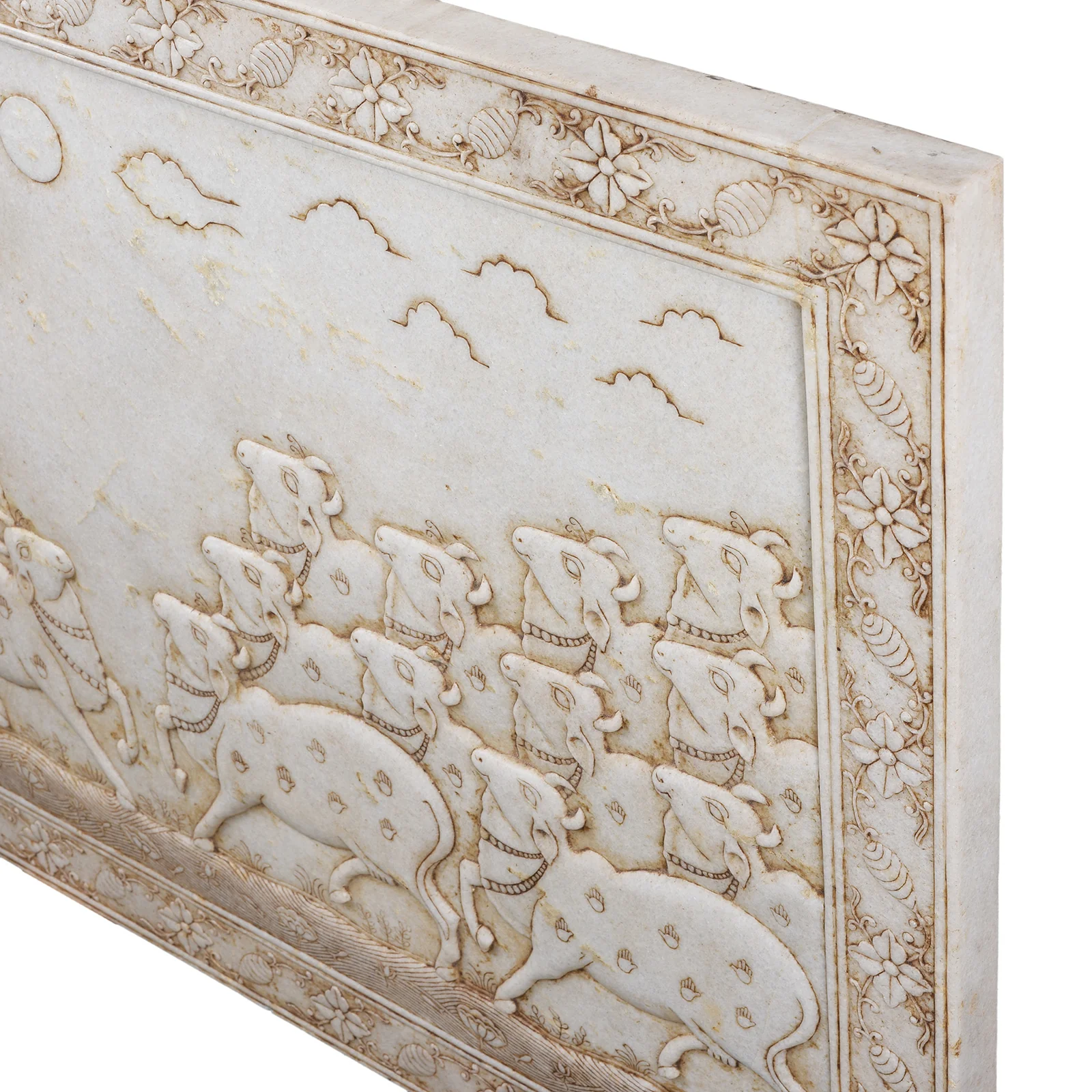 White Marble "Gopashtami" Cow Panel - Image 6