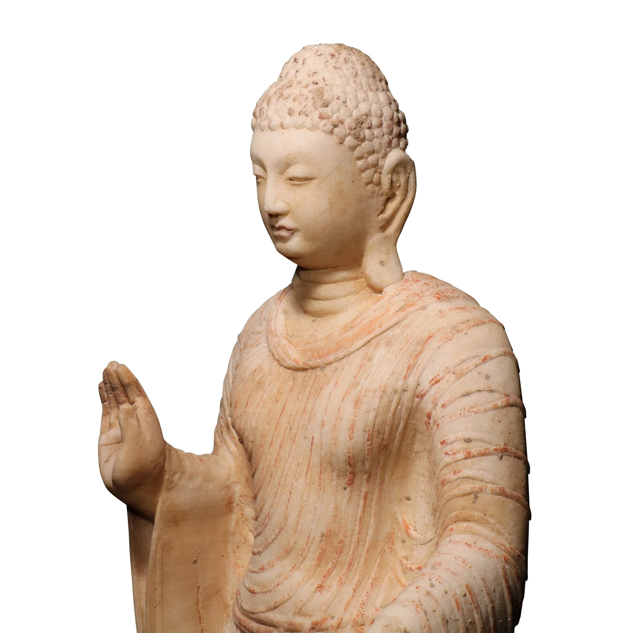 Carved Marble Standing Chinese Buddha Statue - Image 10