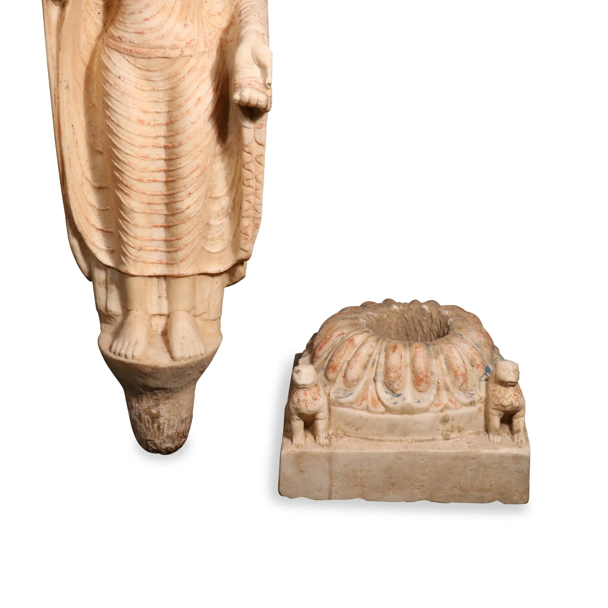 Carved Marble Standing Chinese Buddha Statue - Image 6
