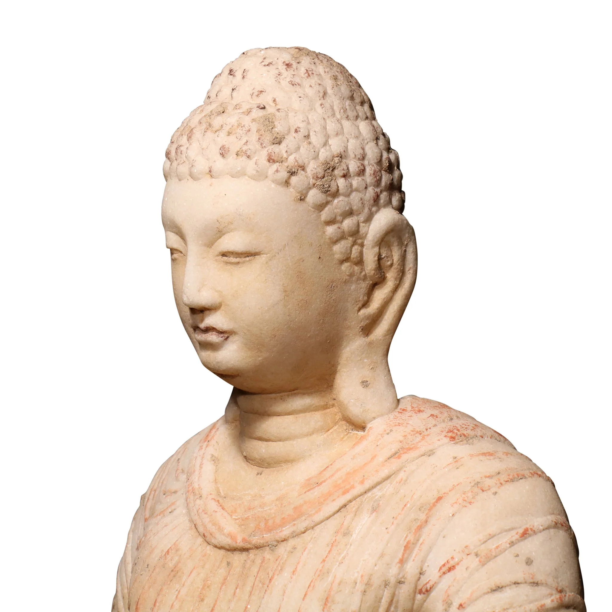 Carved Marble Standing Chinese Buddha Statue - Image 8