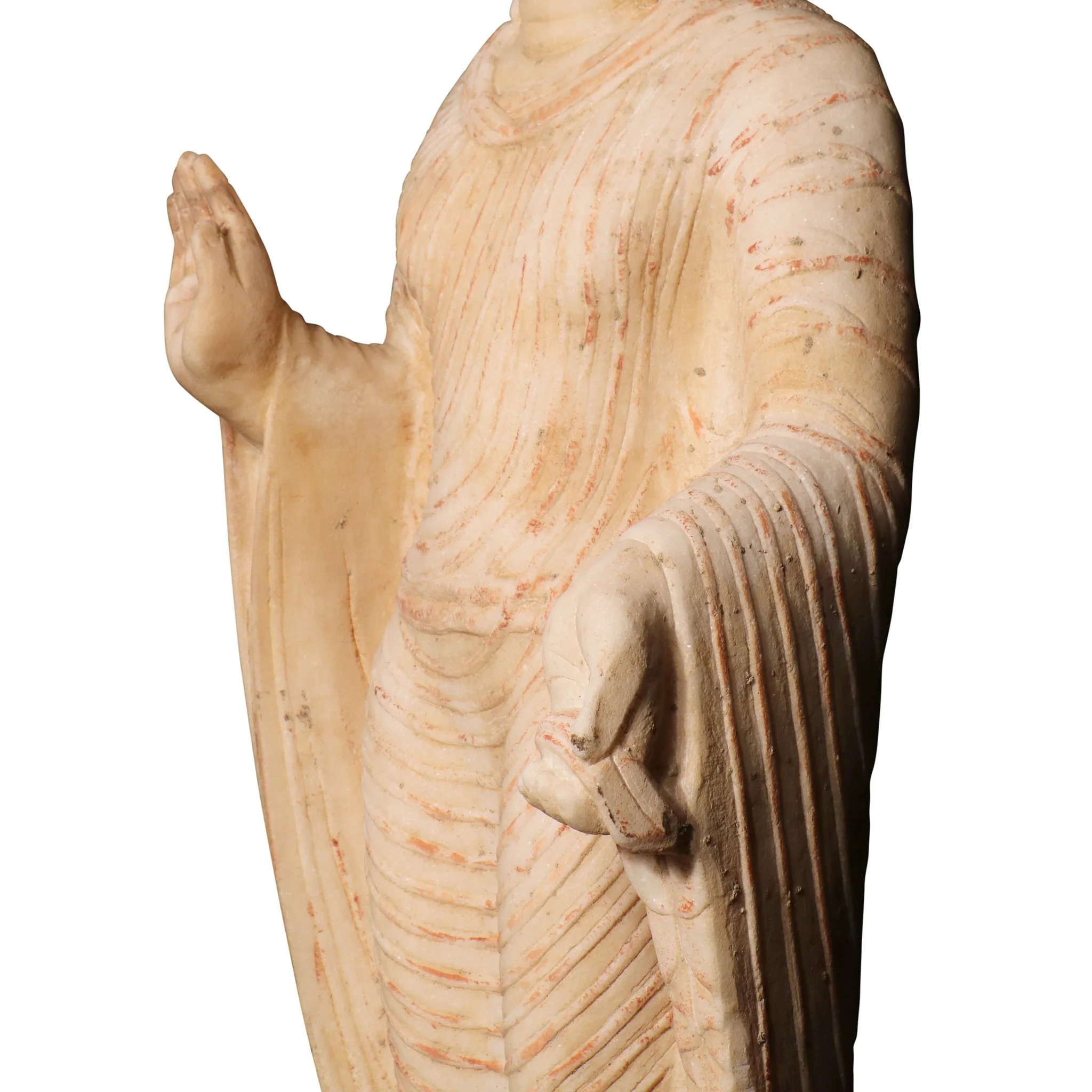 Carved Marble Standing Chinese Buddha Statue - Image 9