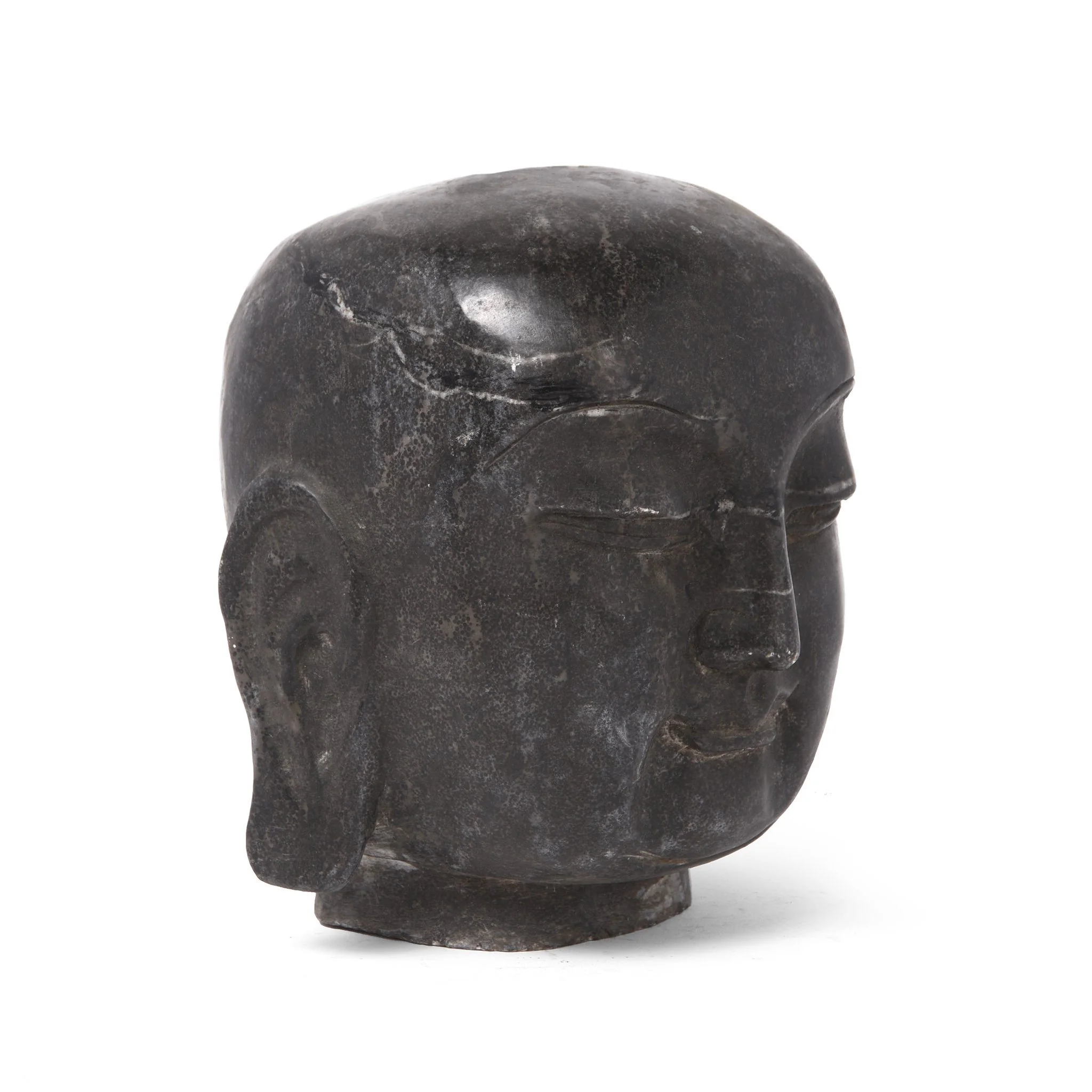 Carved Monks Head - Black Marble - Image 2