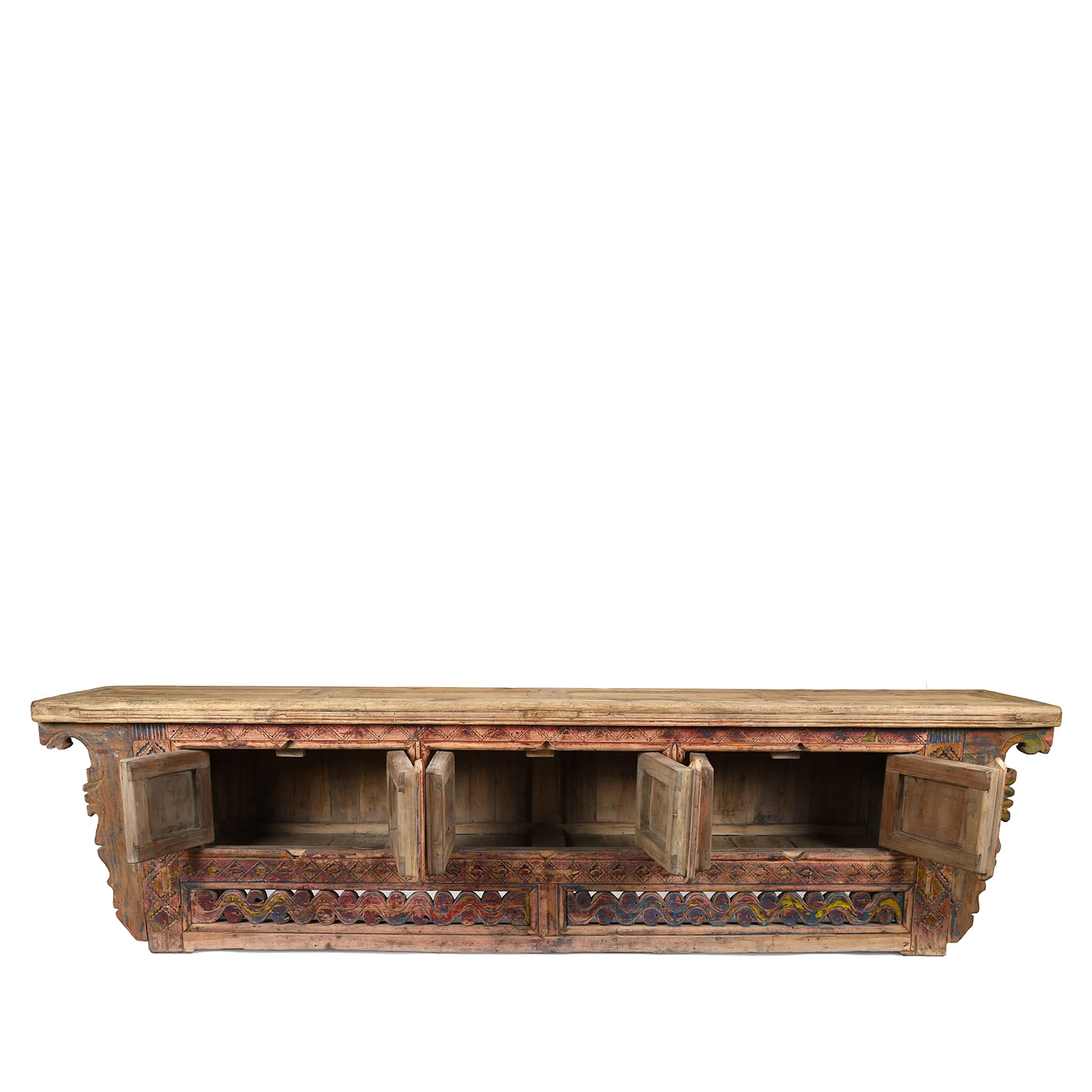 Carved Low Sideboard from Xinjiang - 19th Century - Image 3