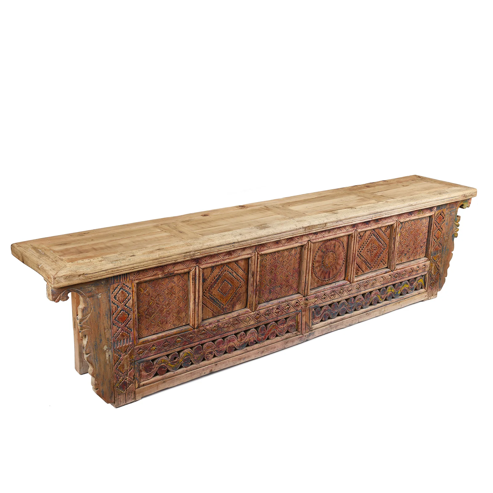 Carved Low Sideboard from Xinjiang - 19th Century - Image 4