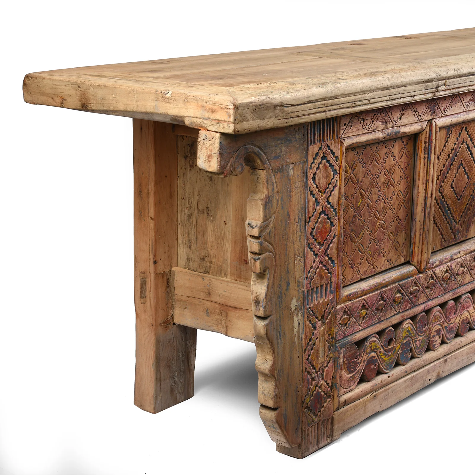 Carved Low Sideboard from Xinjiang - 19th Century - Image 8