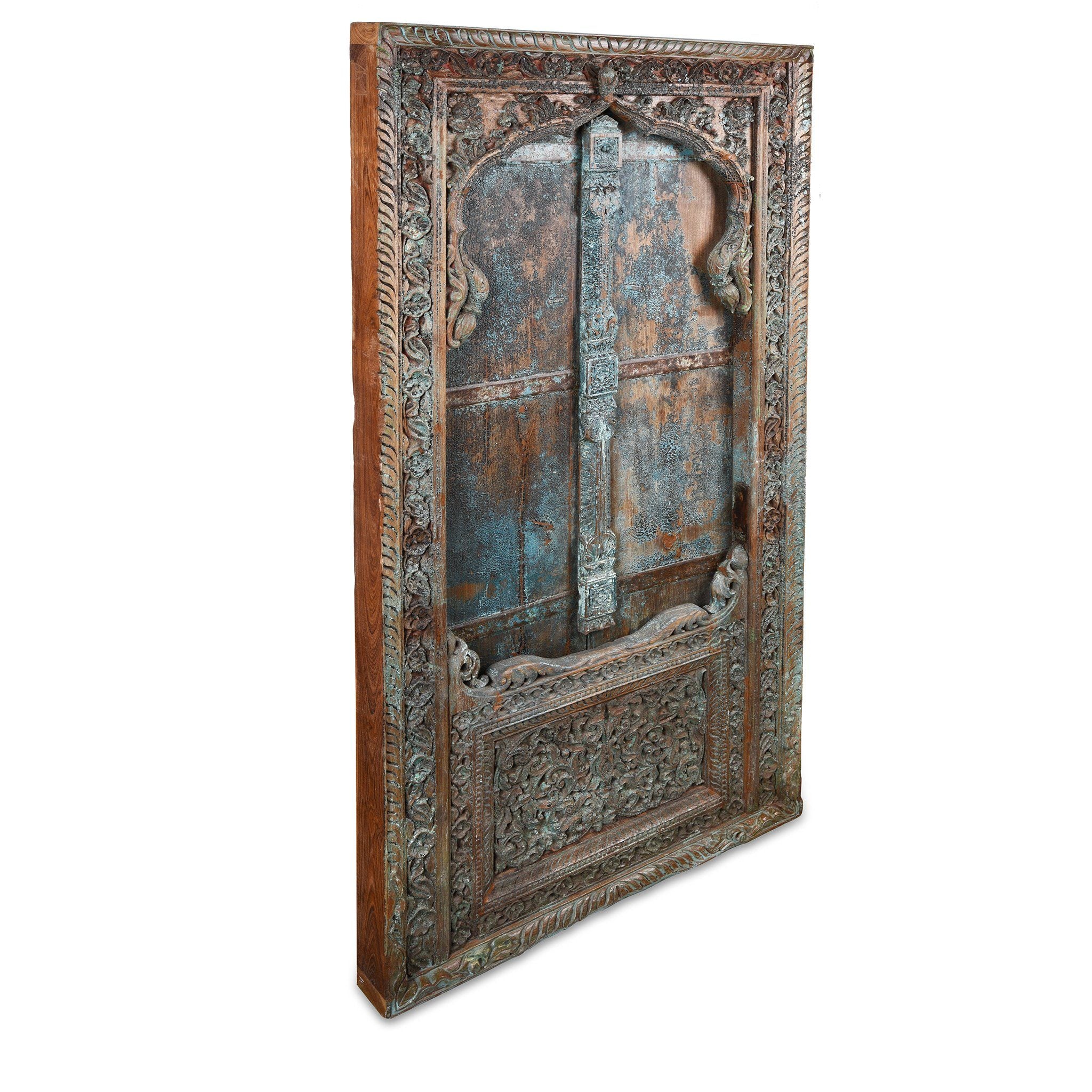 Old Carved Mughal Window Shutter - 18thC - Image 3