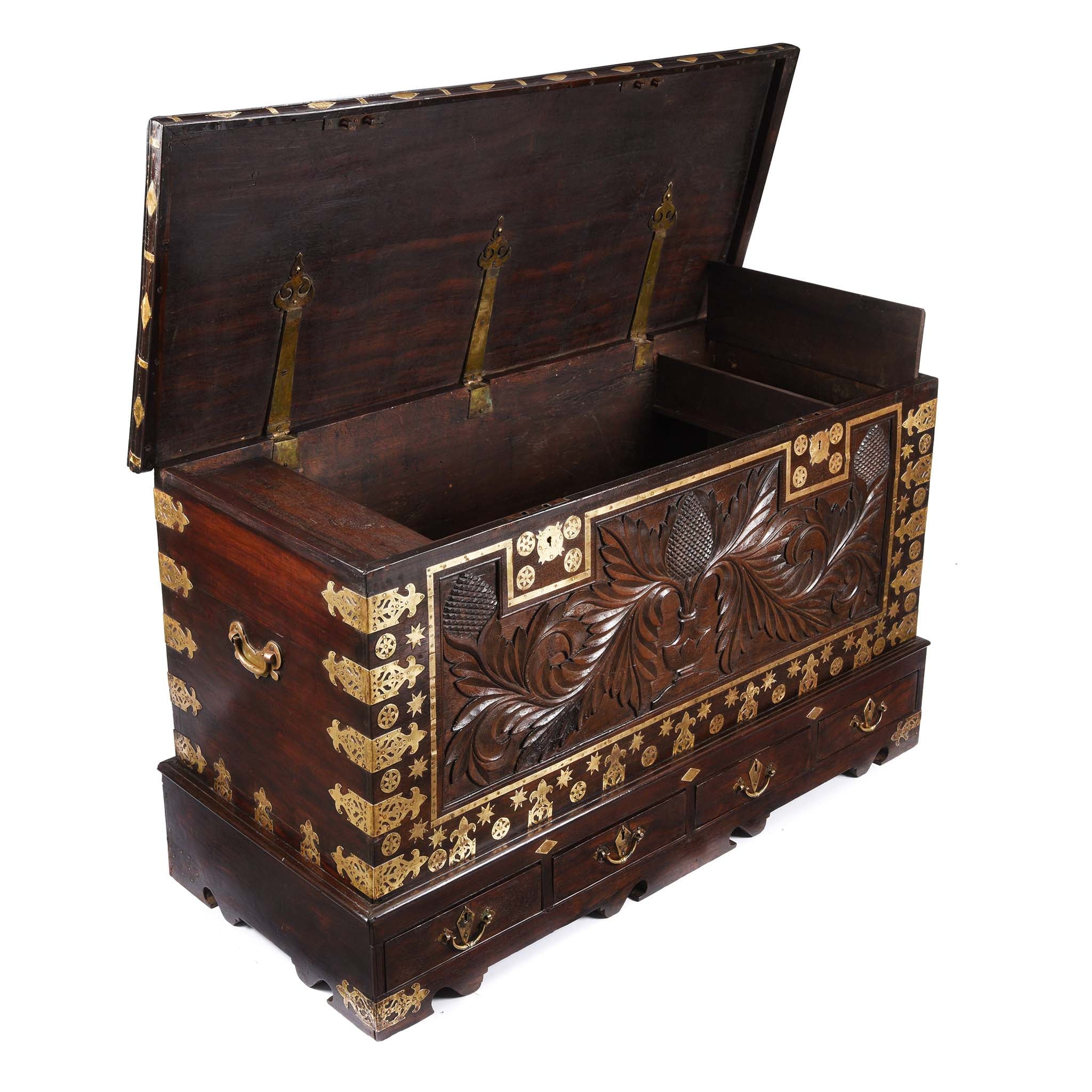 Carved 'Malabar' Chest From Kutch - Mid 19th Century - Image 5