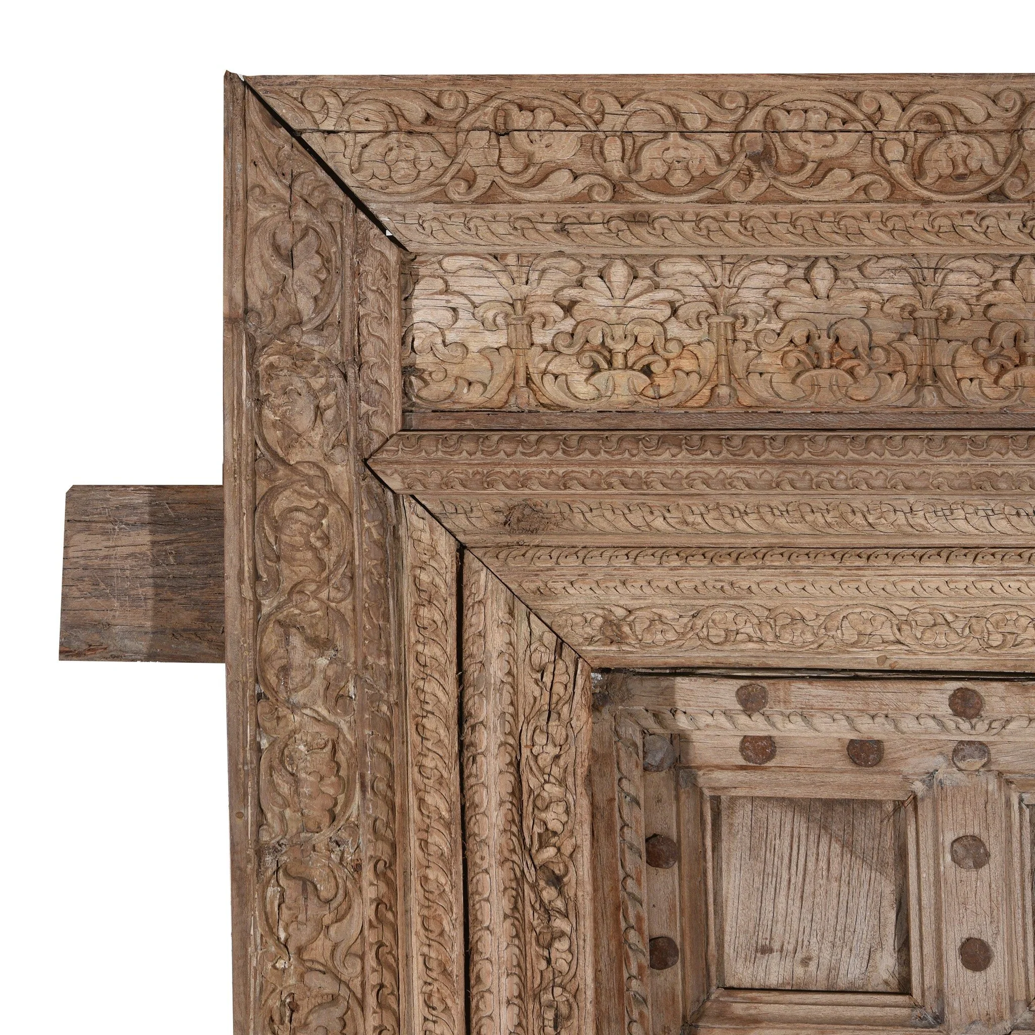 Carved Rosewood Door & Frame From Punjab - 19thC - Image 2