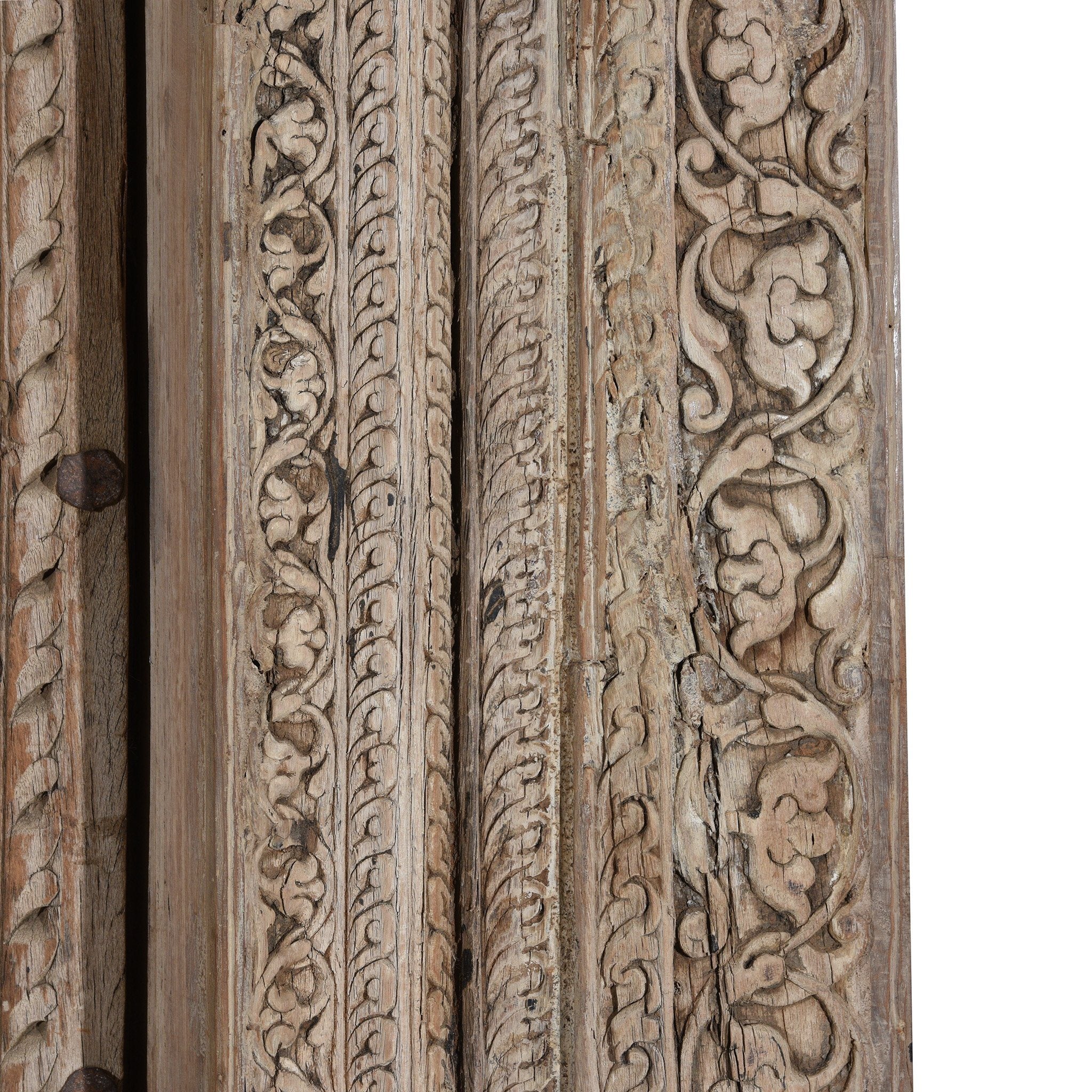 Carved Rosewood Door & Frame From Punjab - 19thC - Image 3