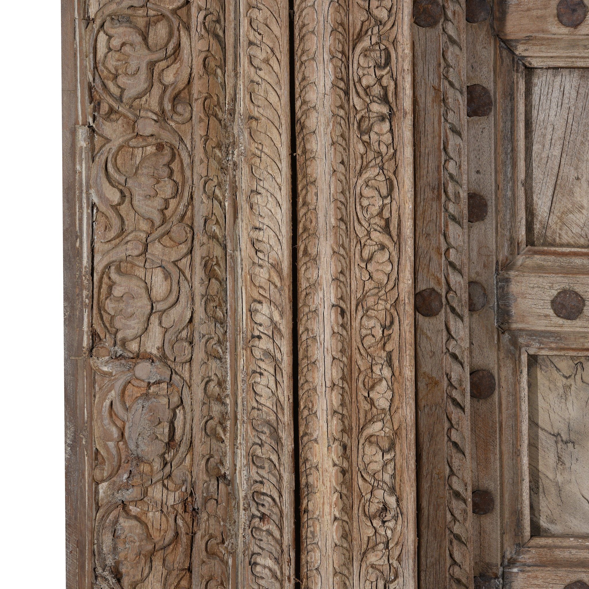 Carved Rosewood Door & Frame From Punjab - 19thC - Image 6