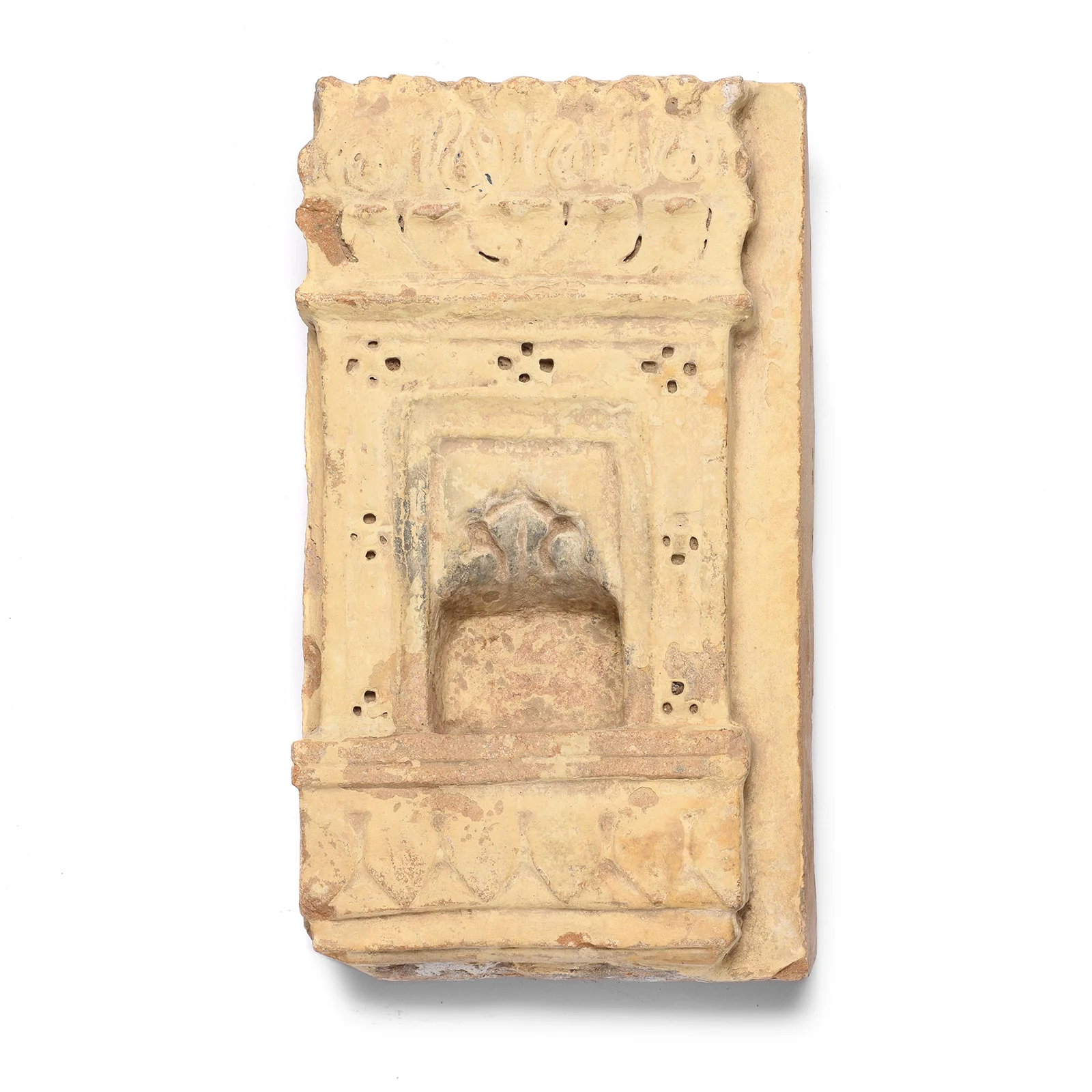 Carved Stone Lamp Niche From Rajasthan - 19thC