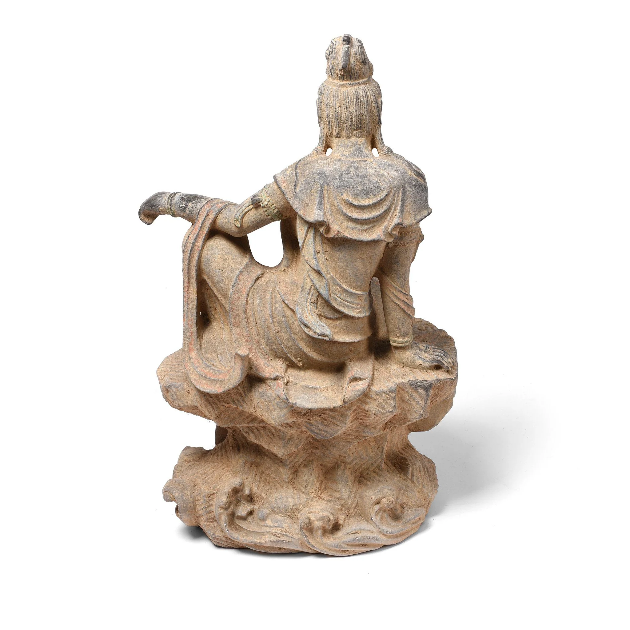 Carved Stone Seated Guanyin Statue - Image 7