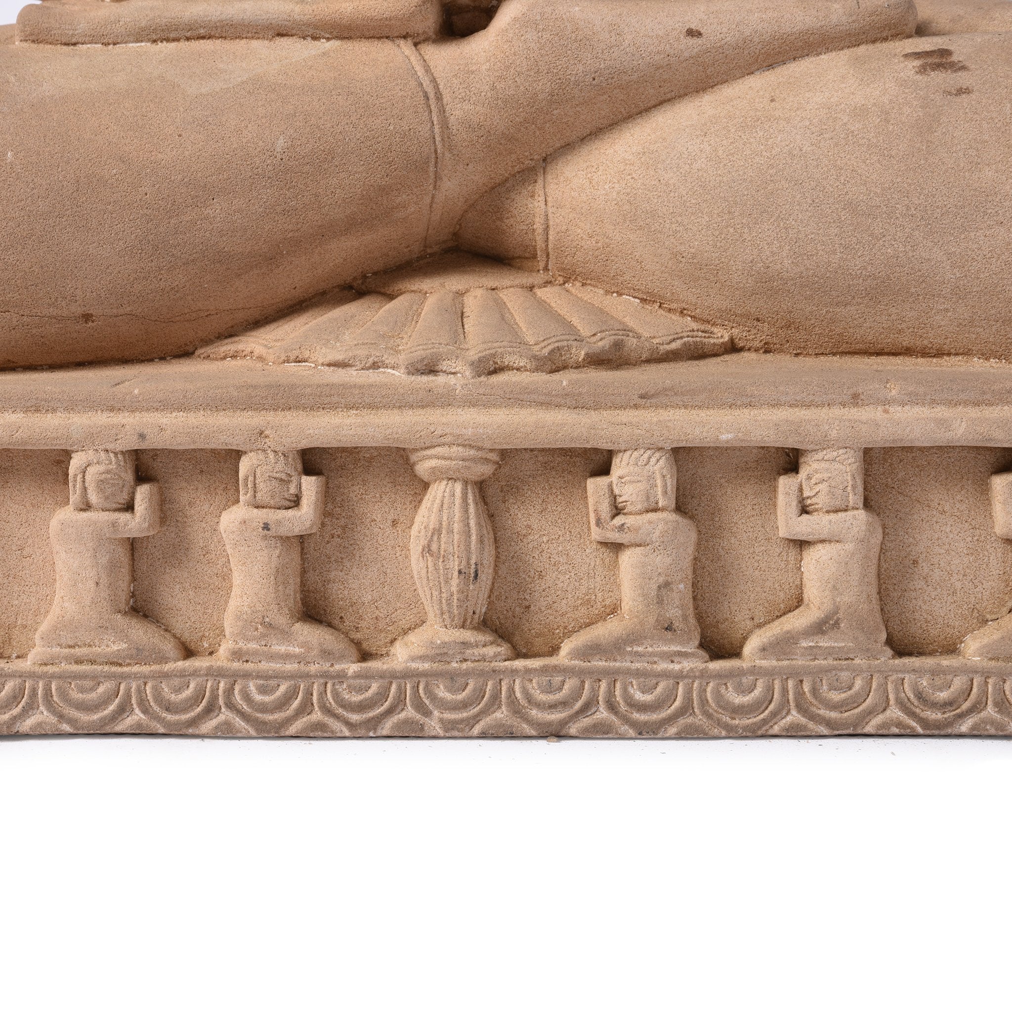 Carved Stone Sitting Buddha Statue From Patna - Image 4