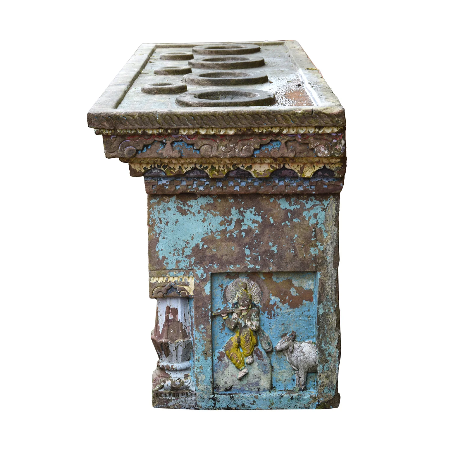 Carved Stone Water Pot Stand (Parinda) - 19th Century - Image 3