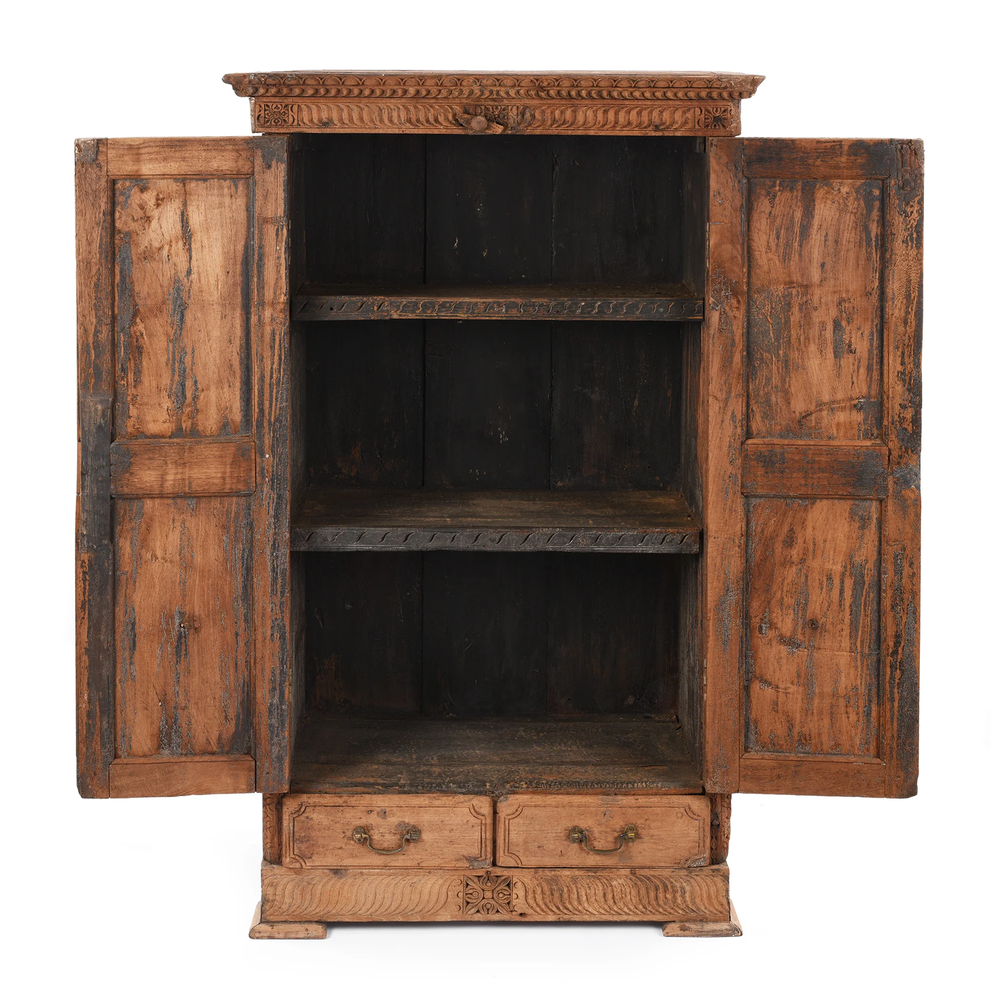 Carved Almirah Cabinet With Sunburst Panels - 19th Centruy - Image 2