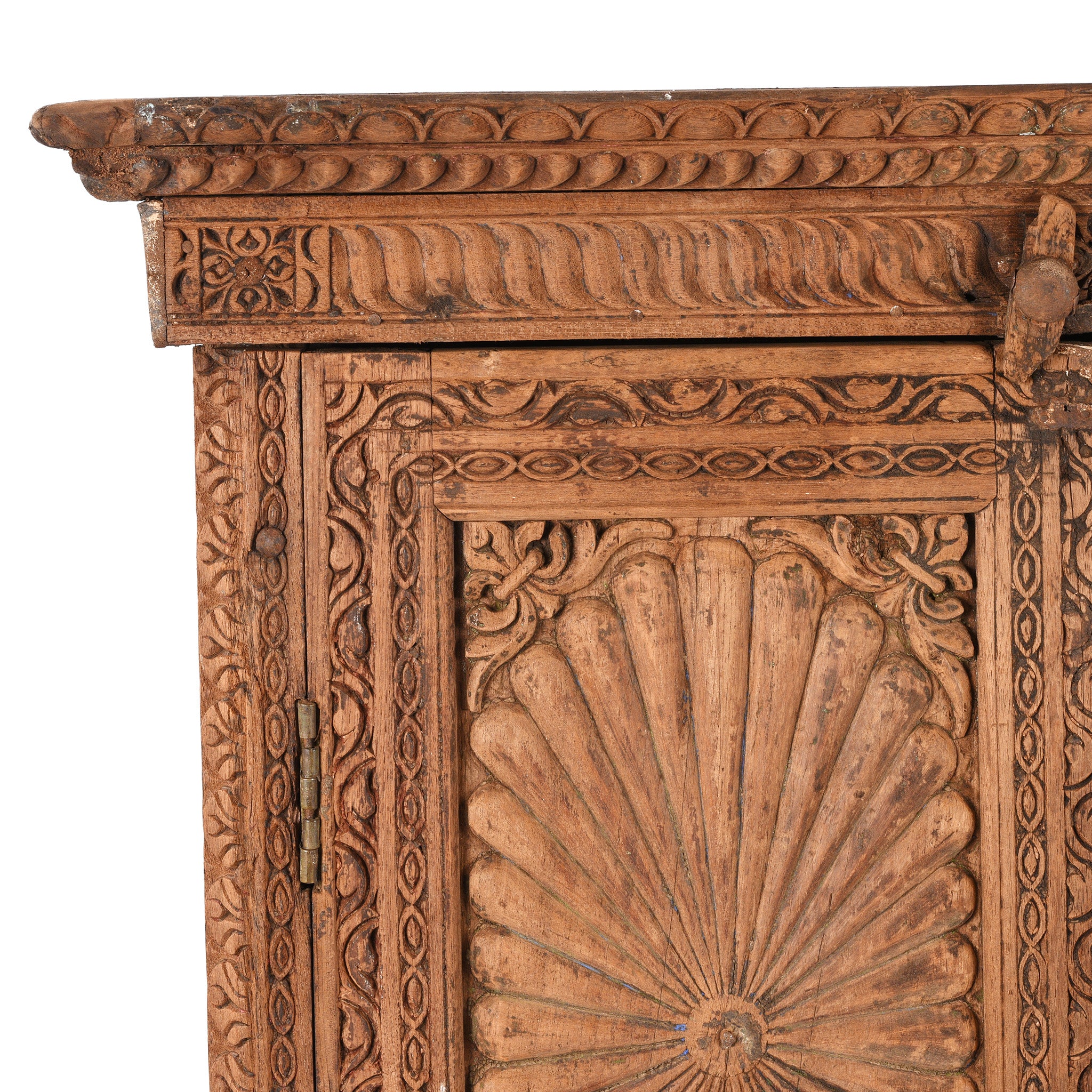 Carved Almirah Cabinet With Sunburst Panels - 19th Centruy - Image 3