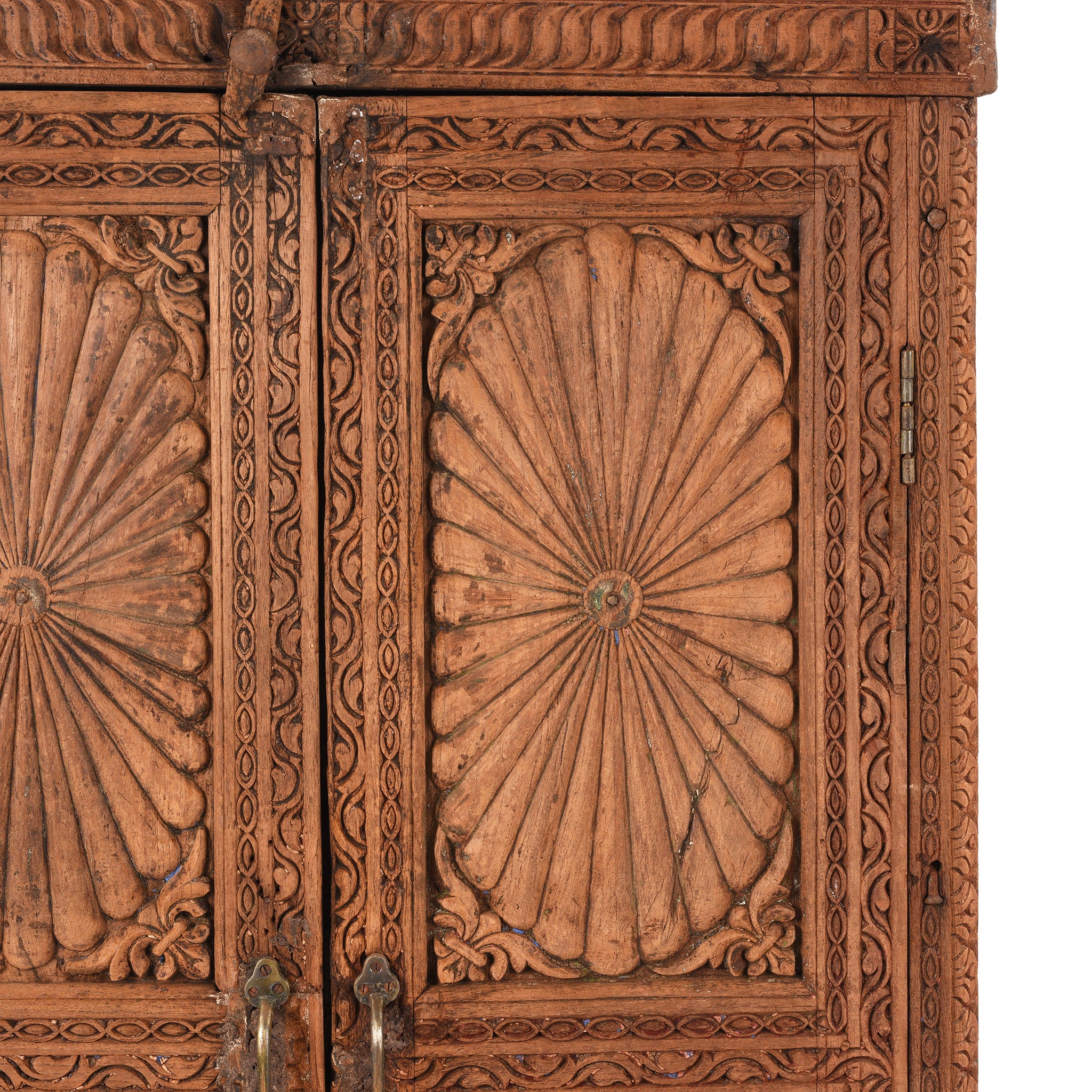 Carved Almirah Cabinet With Sunburst Panels - 19th Centruy - Image 8
