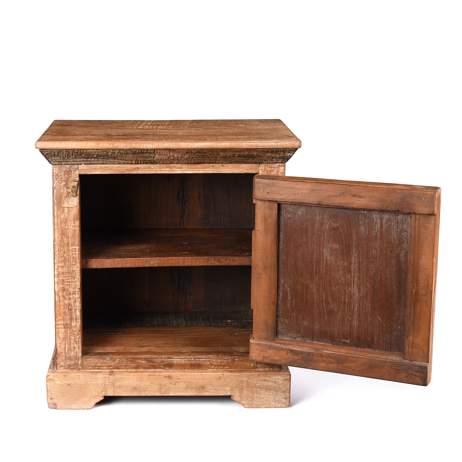 Bedside Cabinet Made From Reclaimed Carved Teak - Image 4