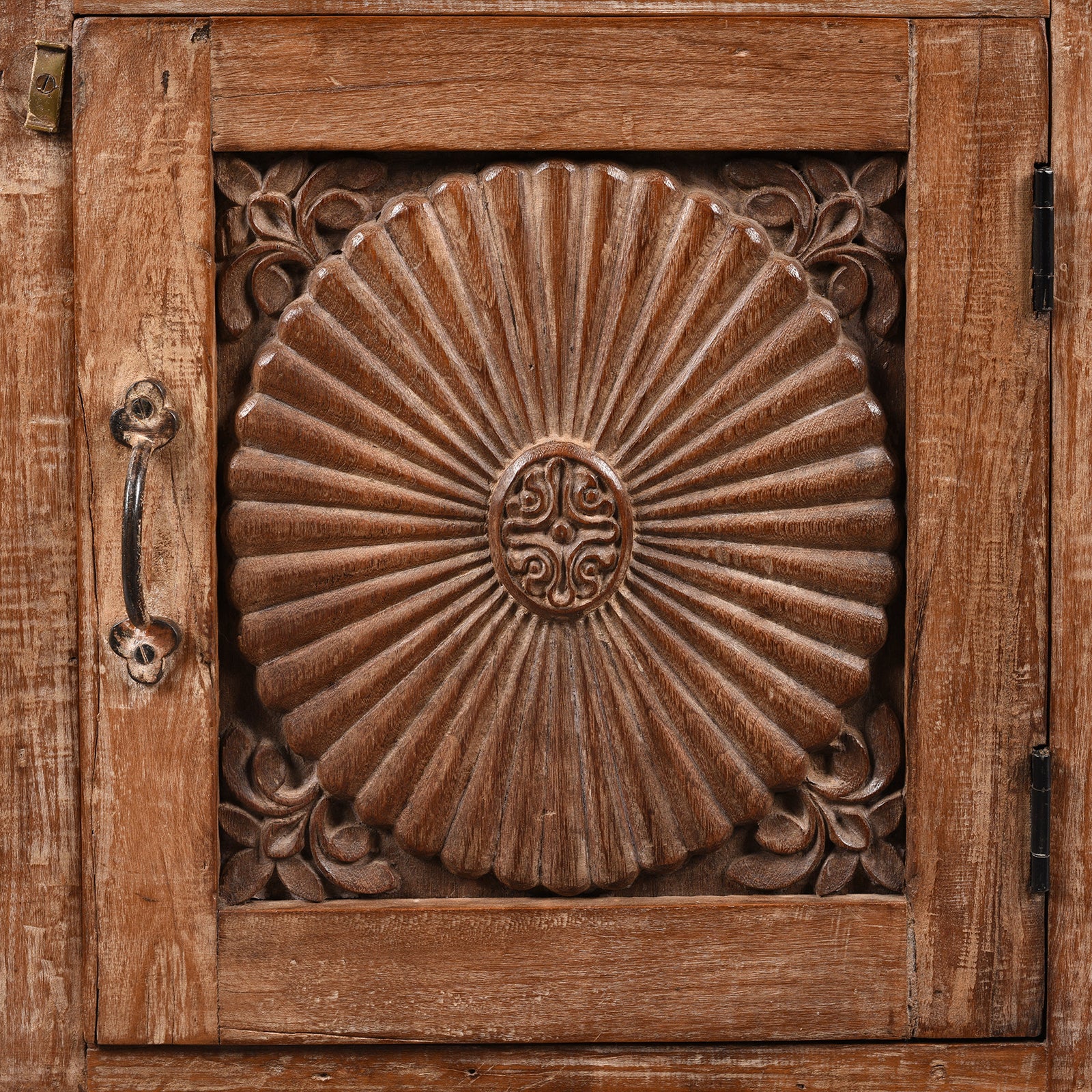 Bedside Cabinet Made From Reclaimed Carved Teak - Image 5
