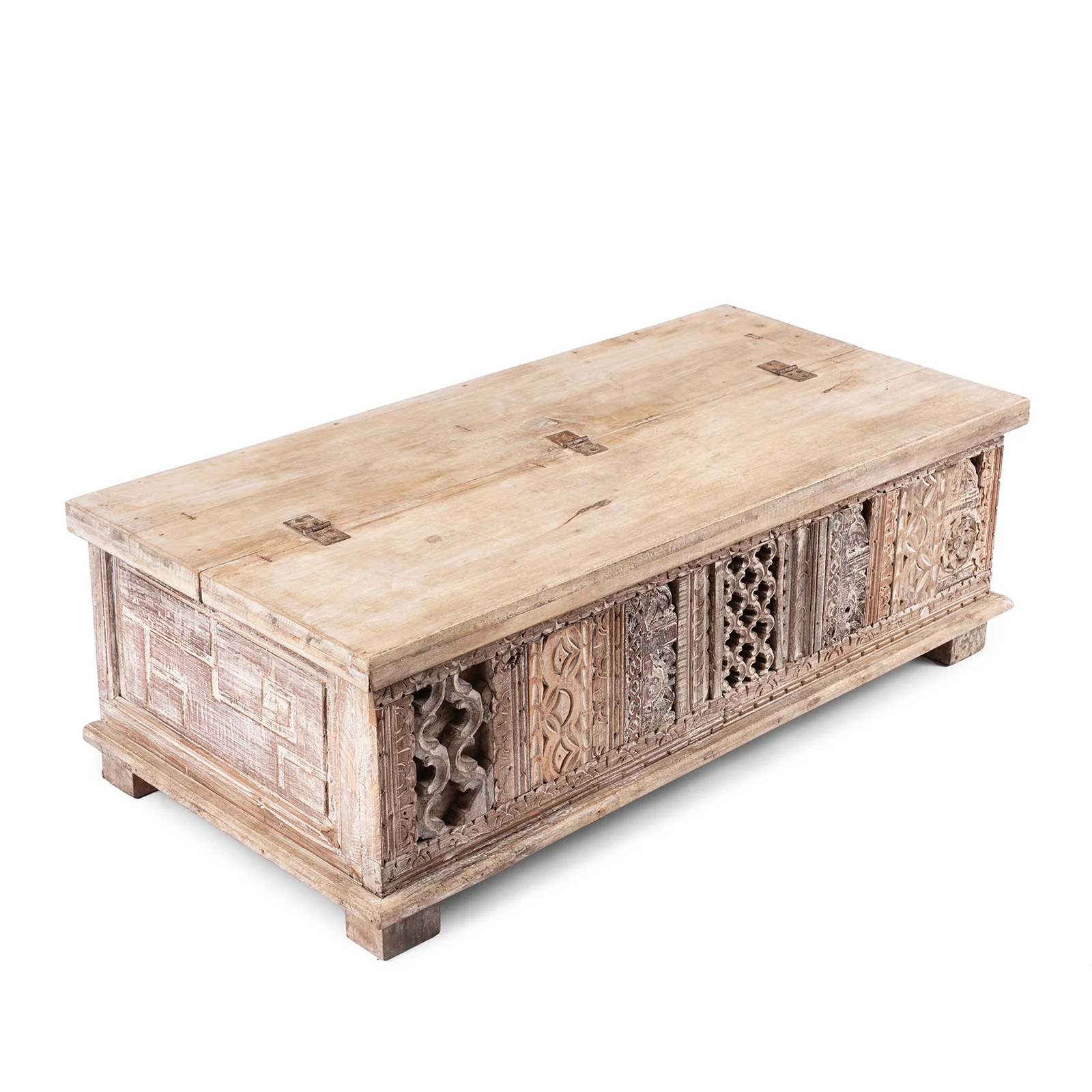 Carved Blanket Chest Made From Reclaimed Teak - Image 2