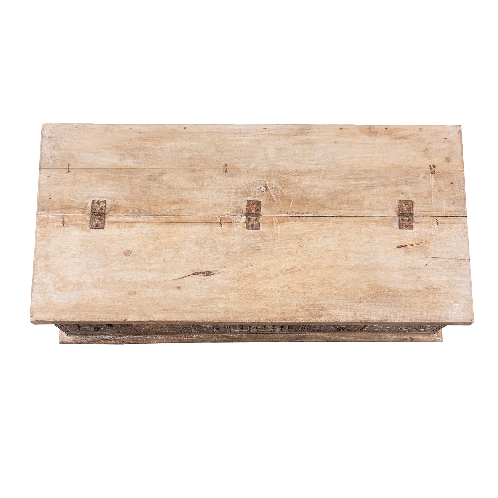 Carved Blanket Chest Made From Reclaimed Teak - Image 4
