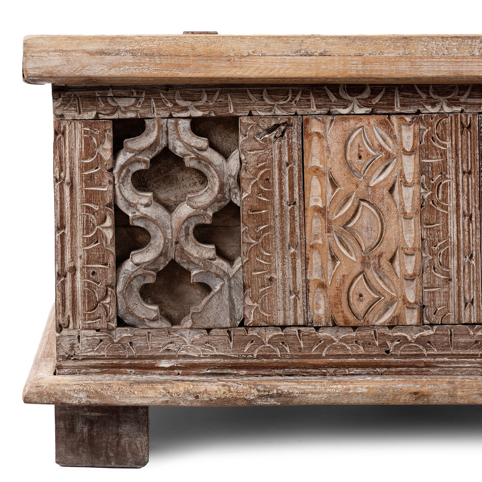 Carved Blanket Chest Made From Reclaimed Teak - Image 5
