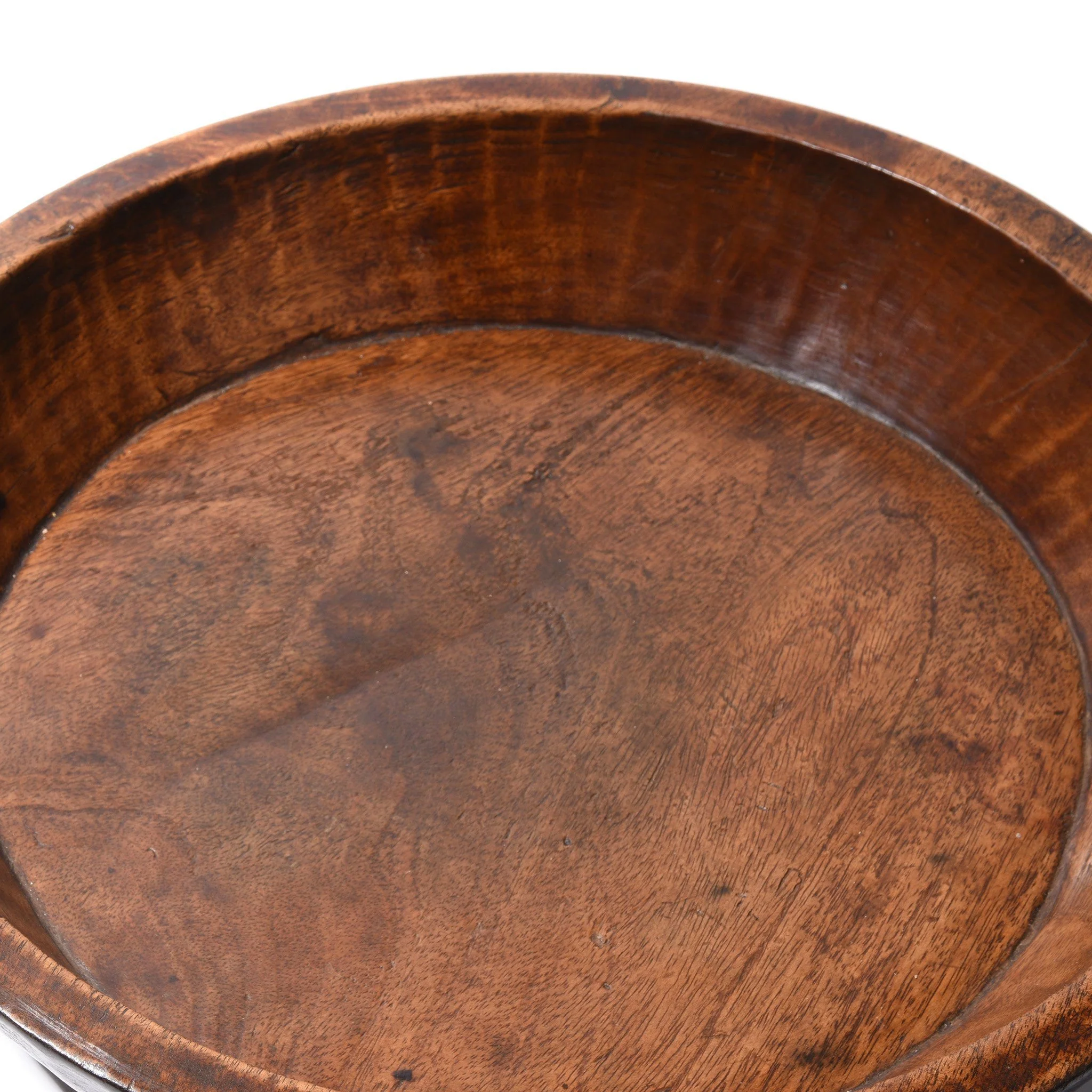 Carved Teak Bowl - Parath - Rajasthan - Ca 90 Yrs Old - Image 2