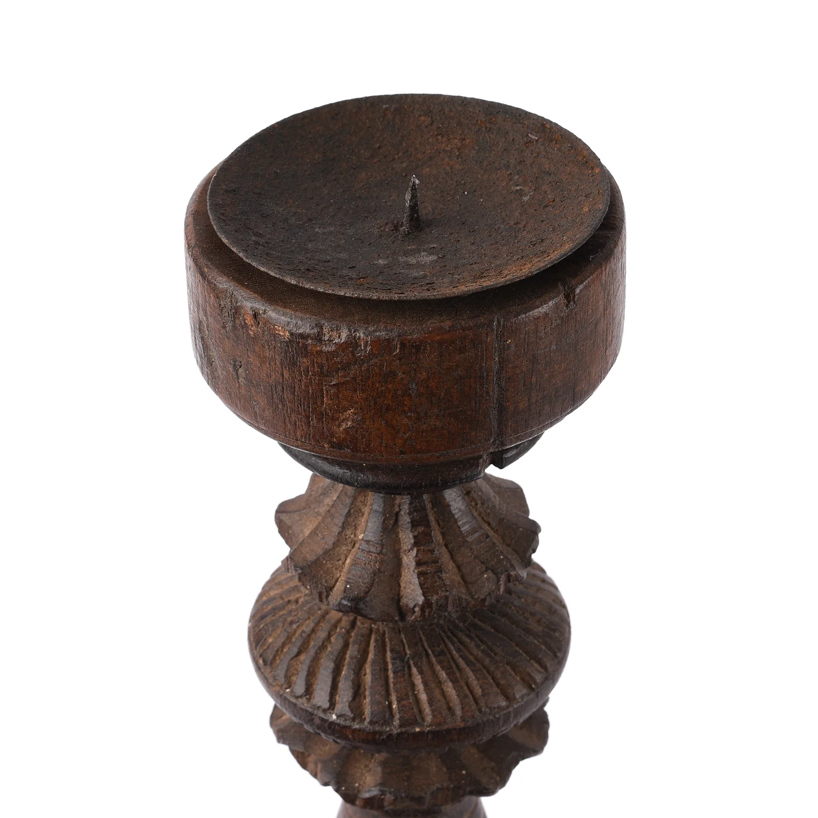 Carved Teak Candle Stick From Banswara - Ca 1920 - Image 2