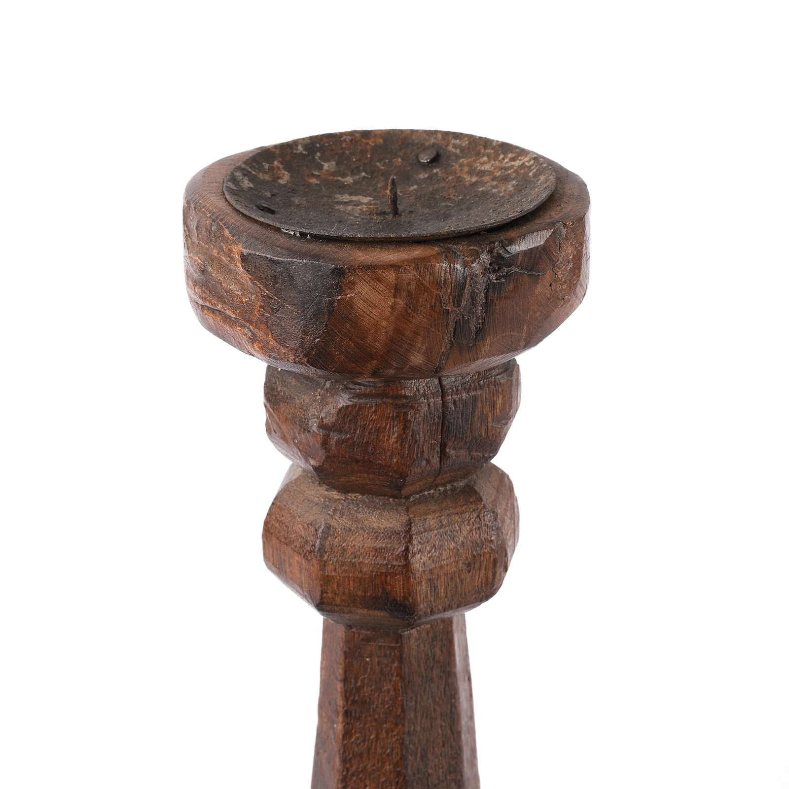 Carved Teak Candle Stick From Banswara - Ca 1920 - Image 2