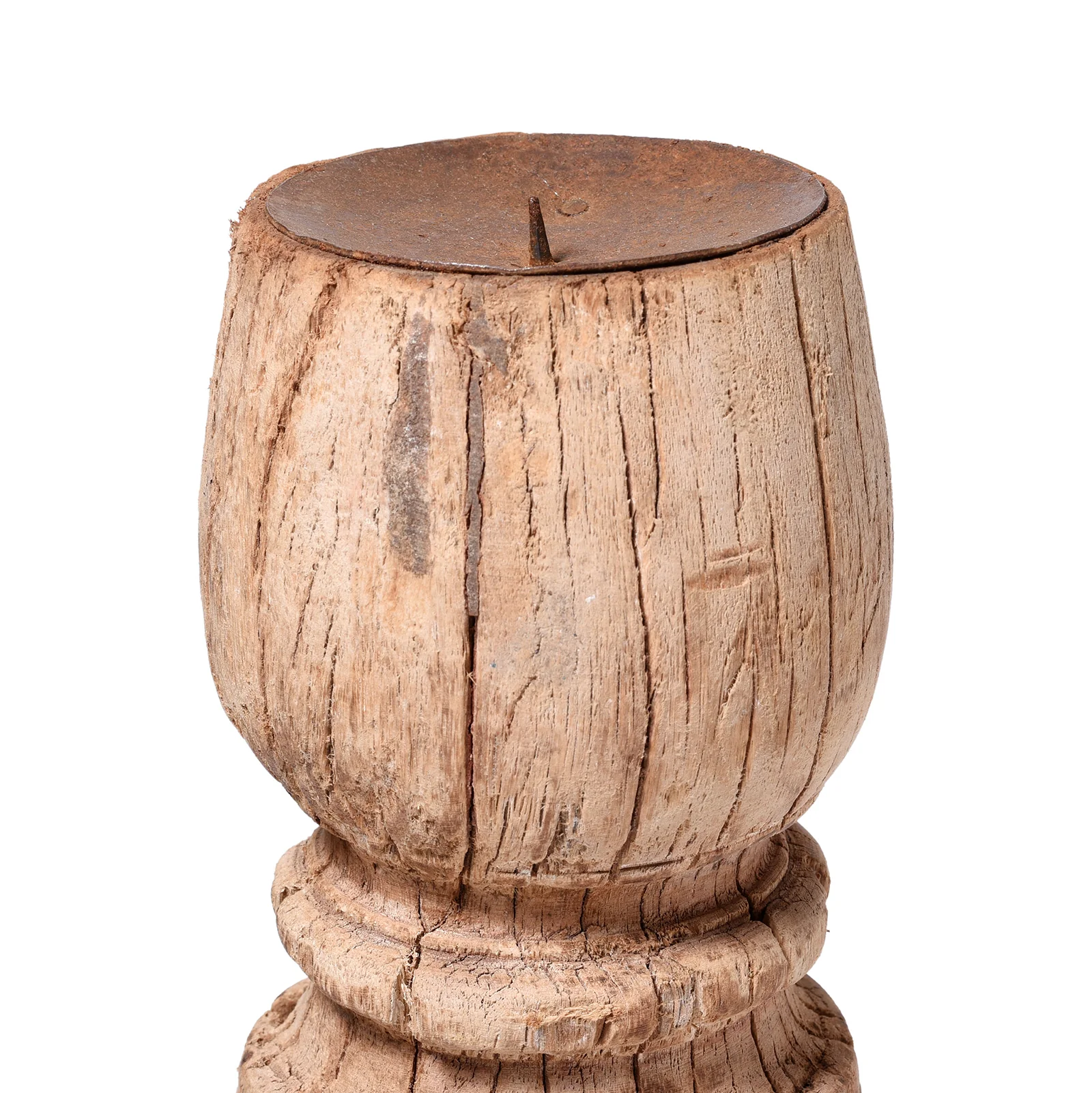 Carved Teak Candlestick Made From An Old Takhat Leg - Image 2