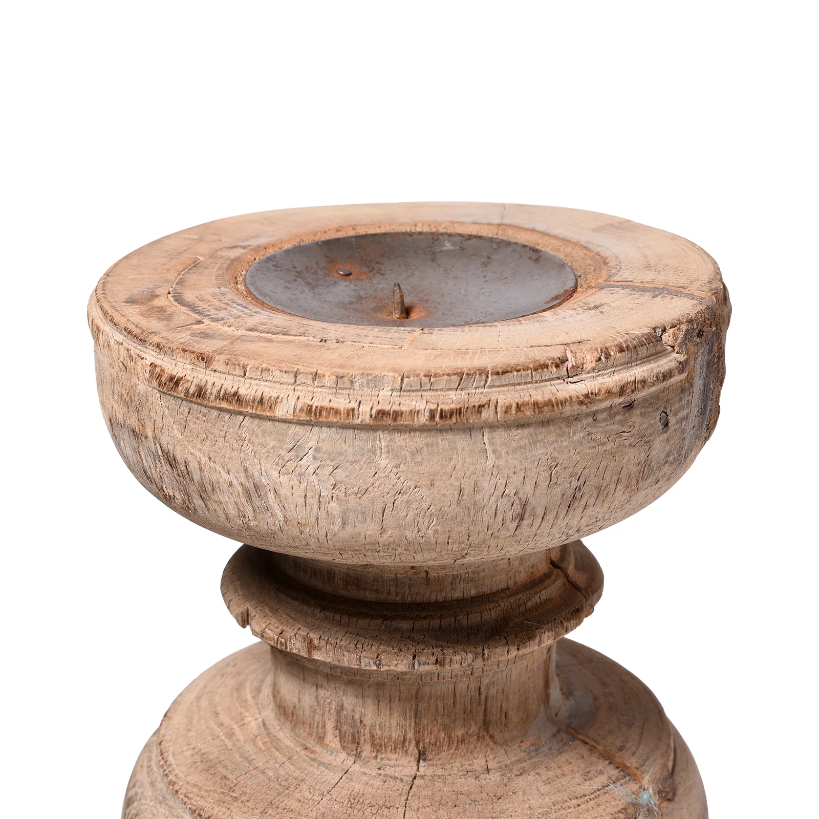 Carved Teak Candlestick Made From An Old Takhat Leg - Image 3