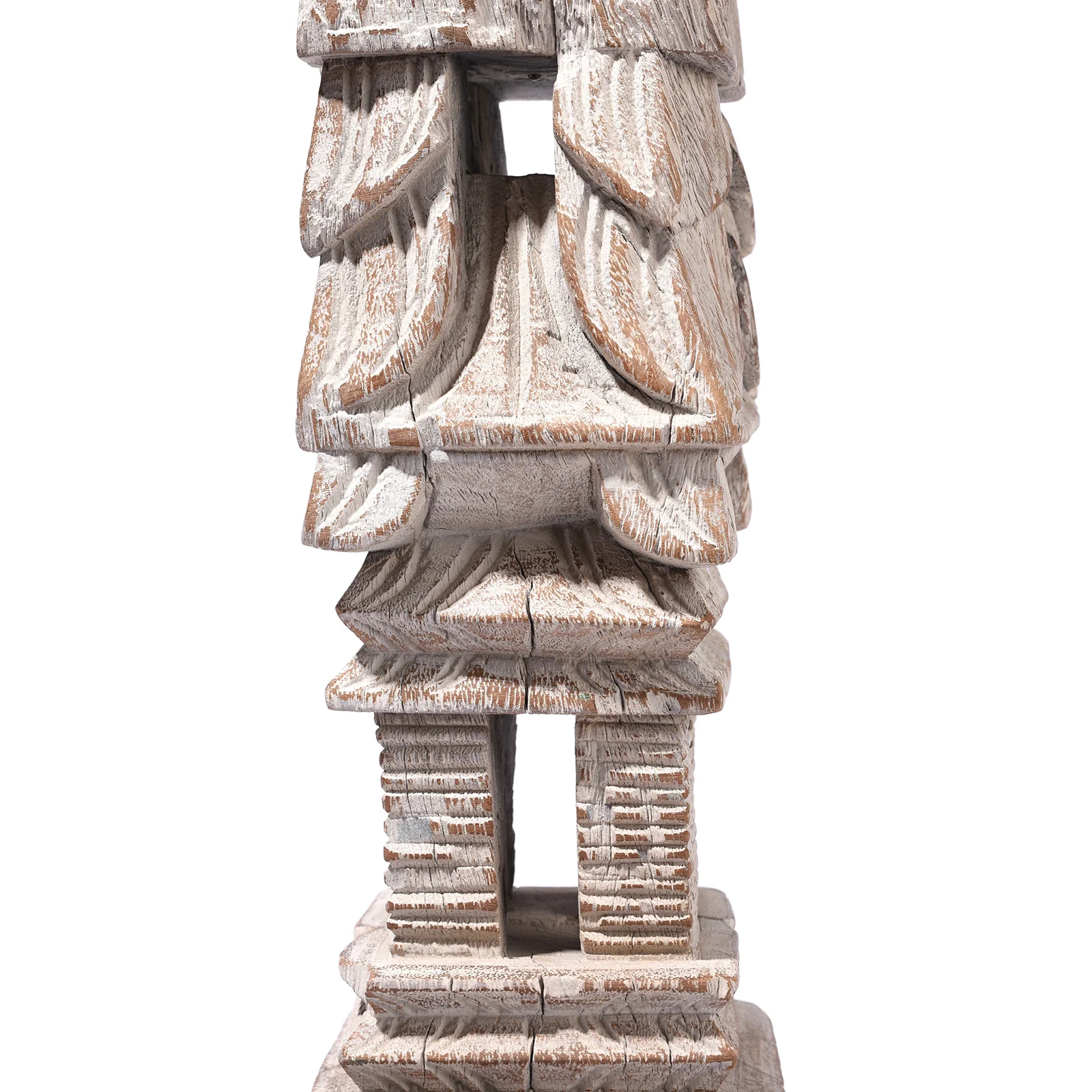 Carved Teak Candlestick - 19thC - Image 2