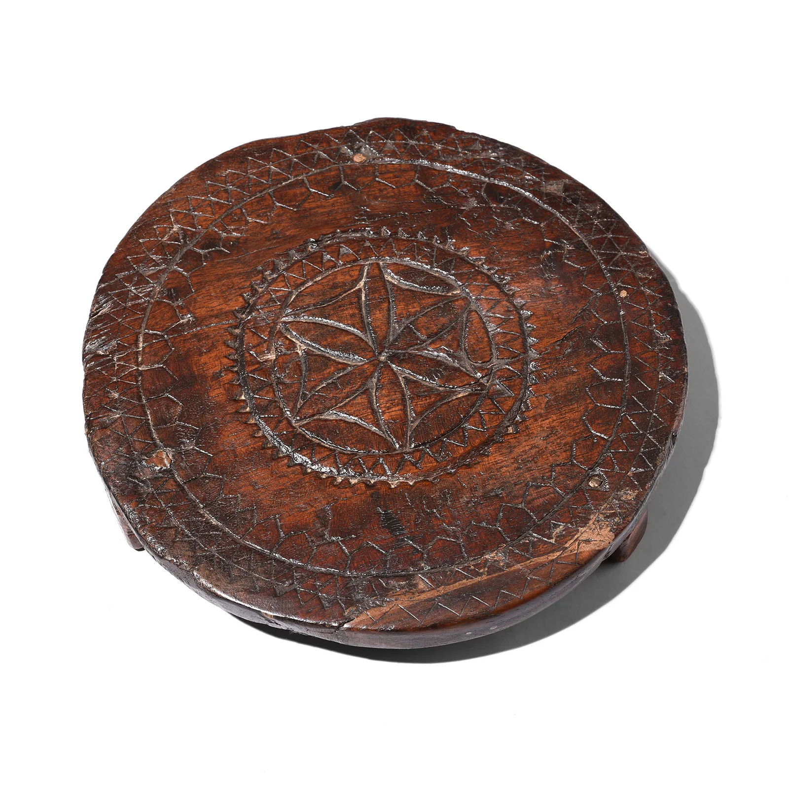 Carved Teak Chapati Board From The Rann Of Kutch - Ca 1920 - Image 2
