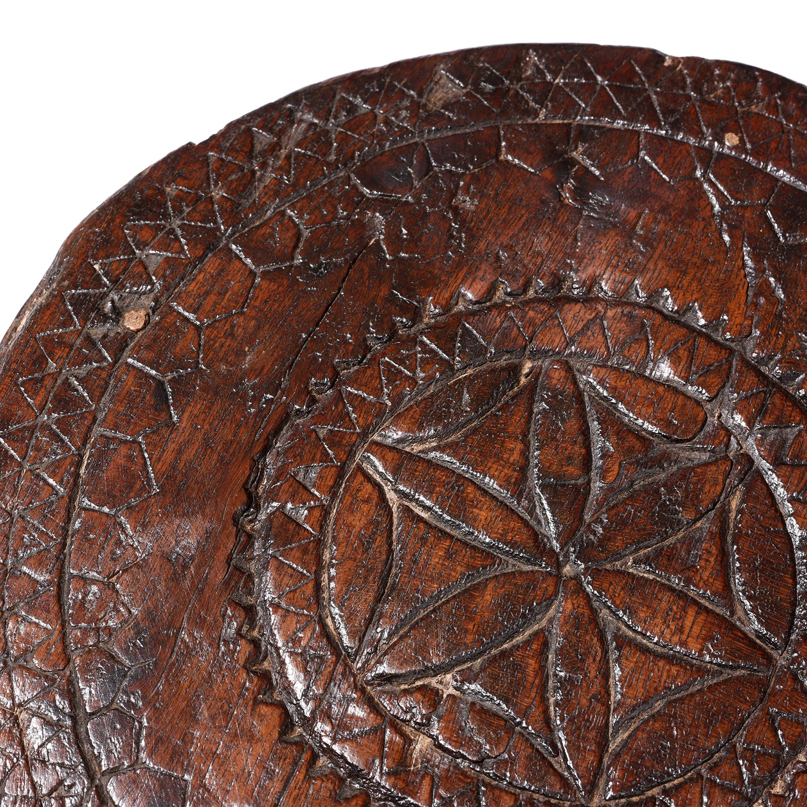 Carved Teak Chapati Board From The Rann Of Kutch - Ca 1920 - Image 3