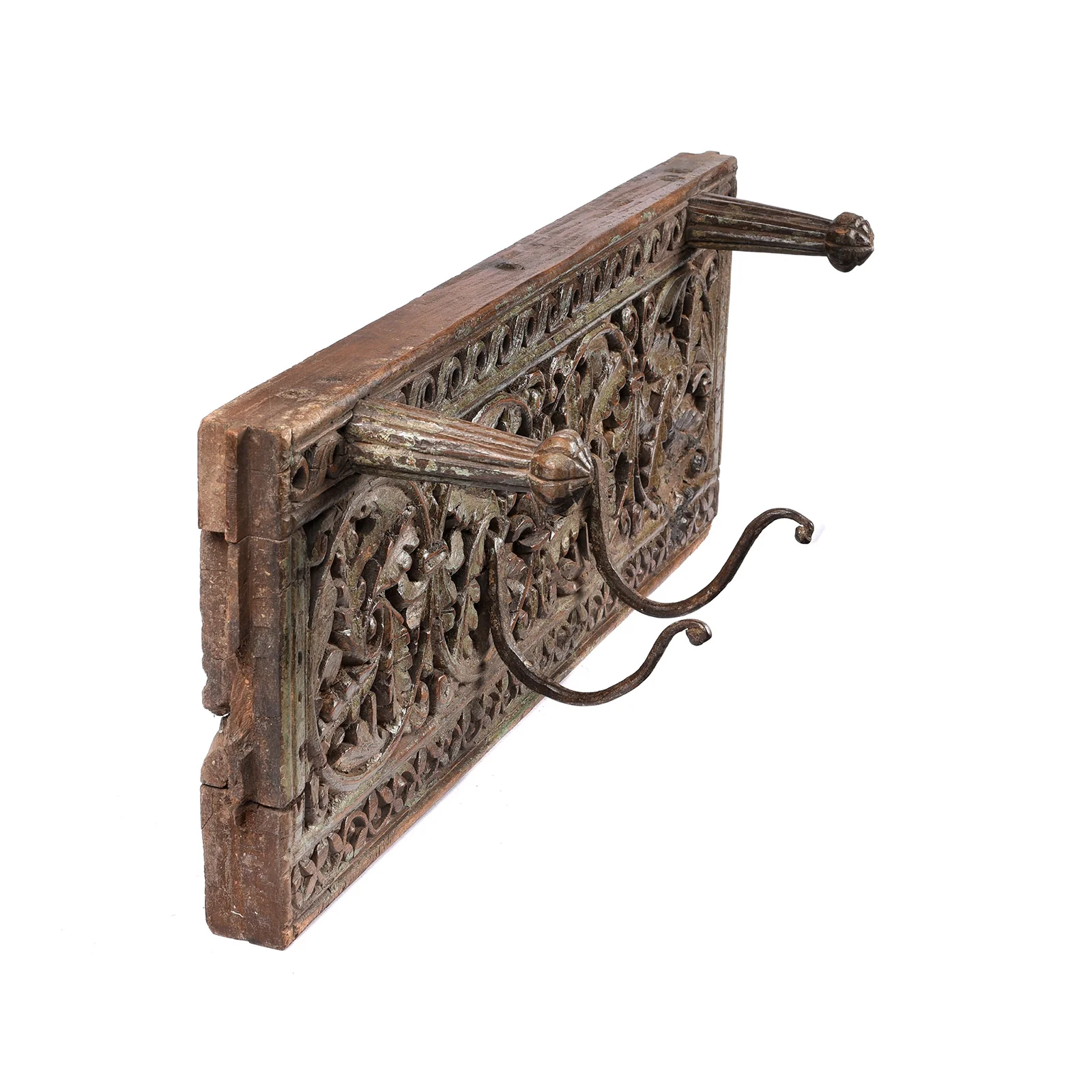 Old Carved Teak Coat Hook Panel - Circa 100 Yrs Old - Image 2