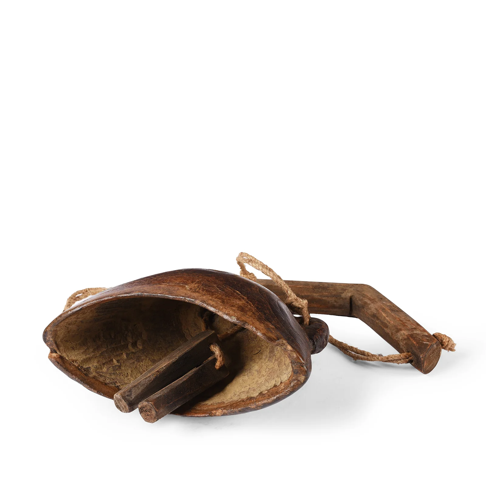 Carved Teak Cow Bell From Rajasthan - Early 20th Century - Image 2
