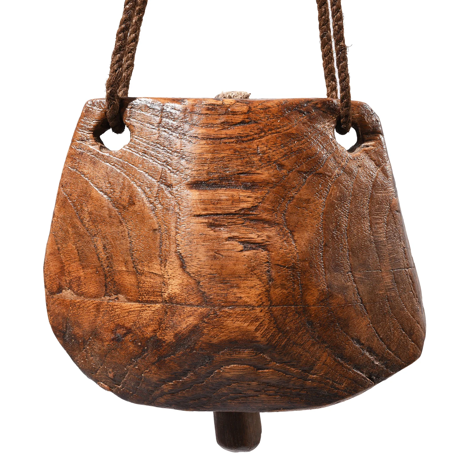 Carved Teak Cowbell From Rajasthan - Early 20th Century - Image 4