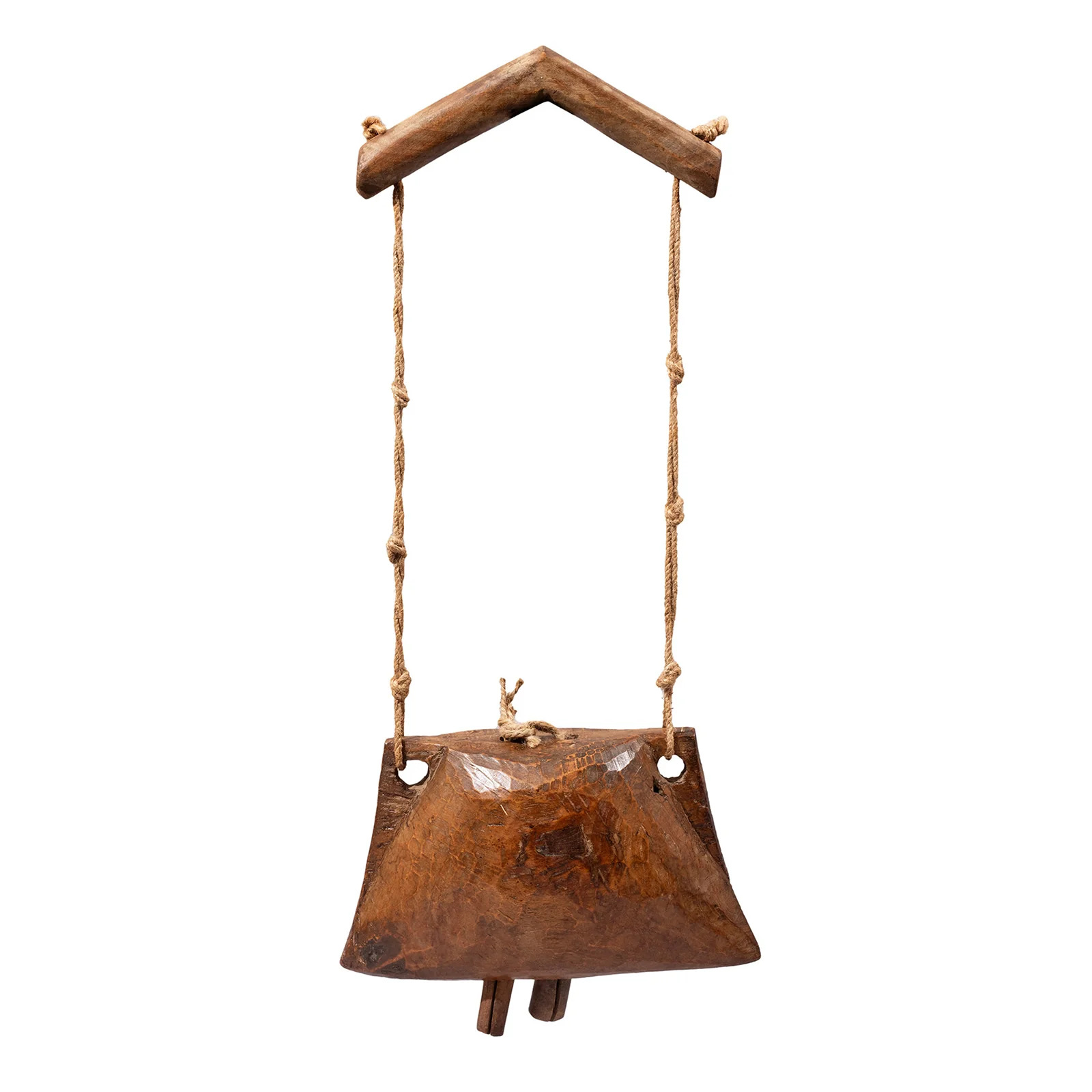 Carved Teak Cow Bell From Rajasthan - Early 20th Century - Image 2