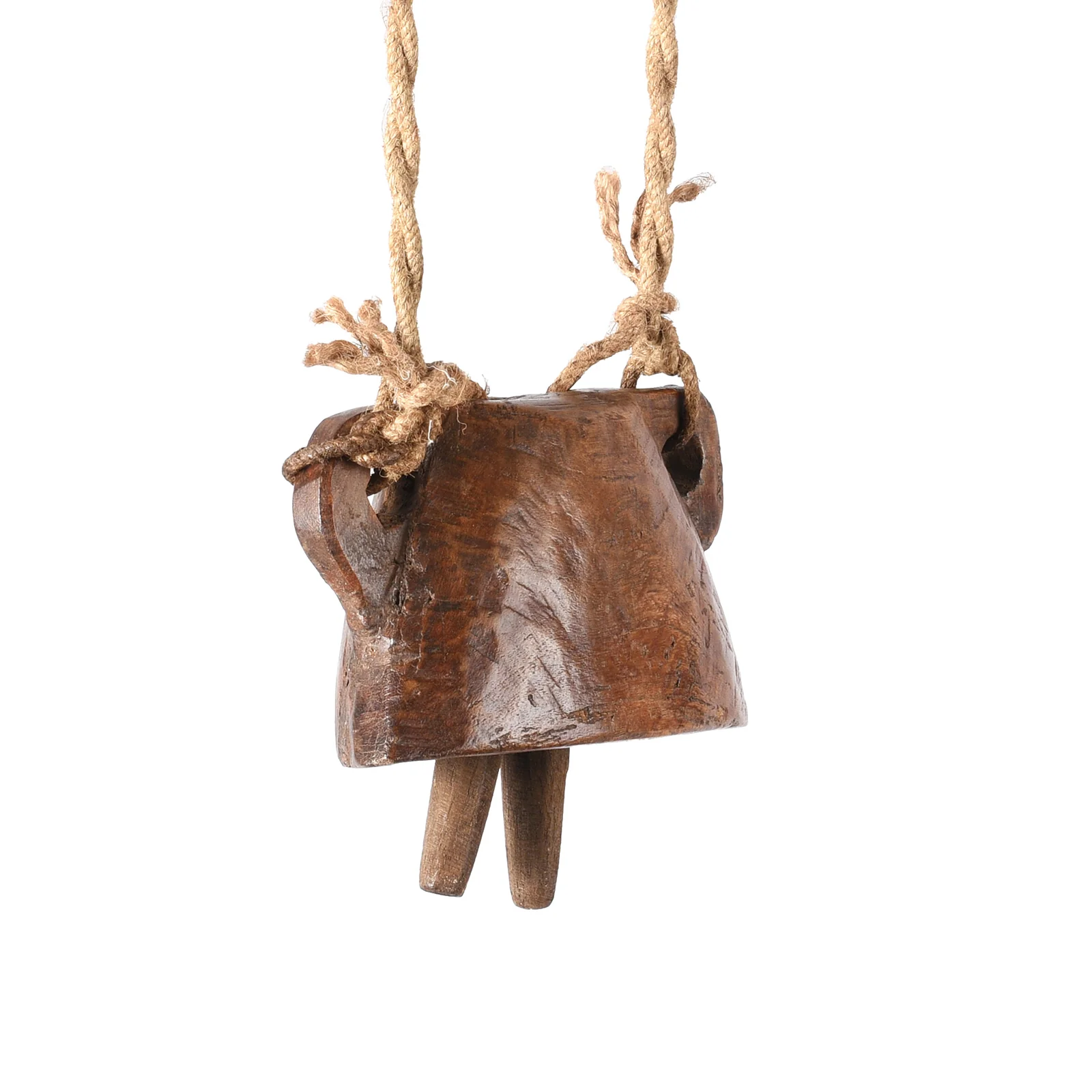 Carved Teak Cow Bell From Rajasthan - Early 20th Century - Image 3