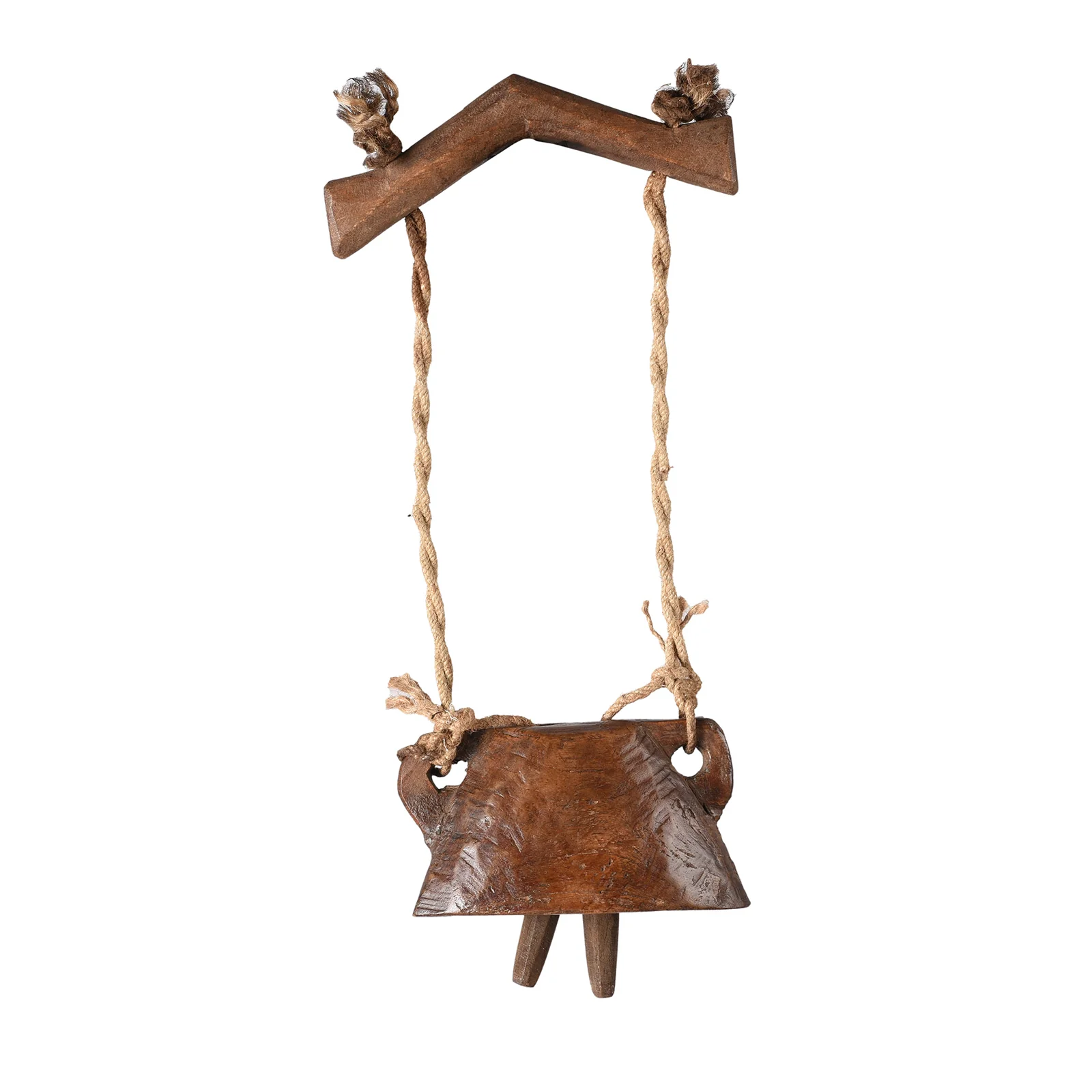 Carved Teak Cow Bell From Rajasthan - Early 20th Century - Image 4