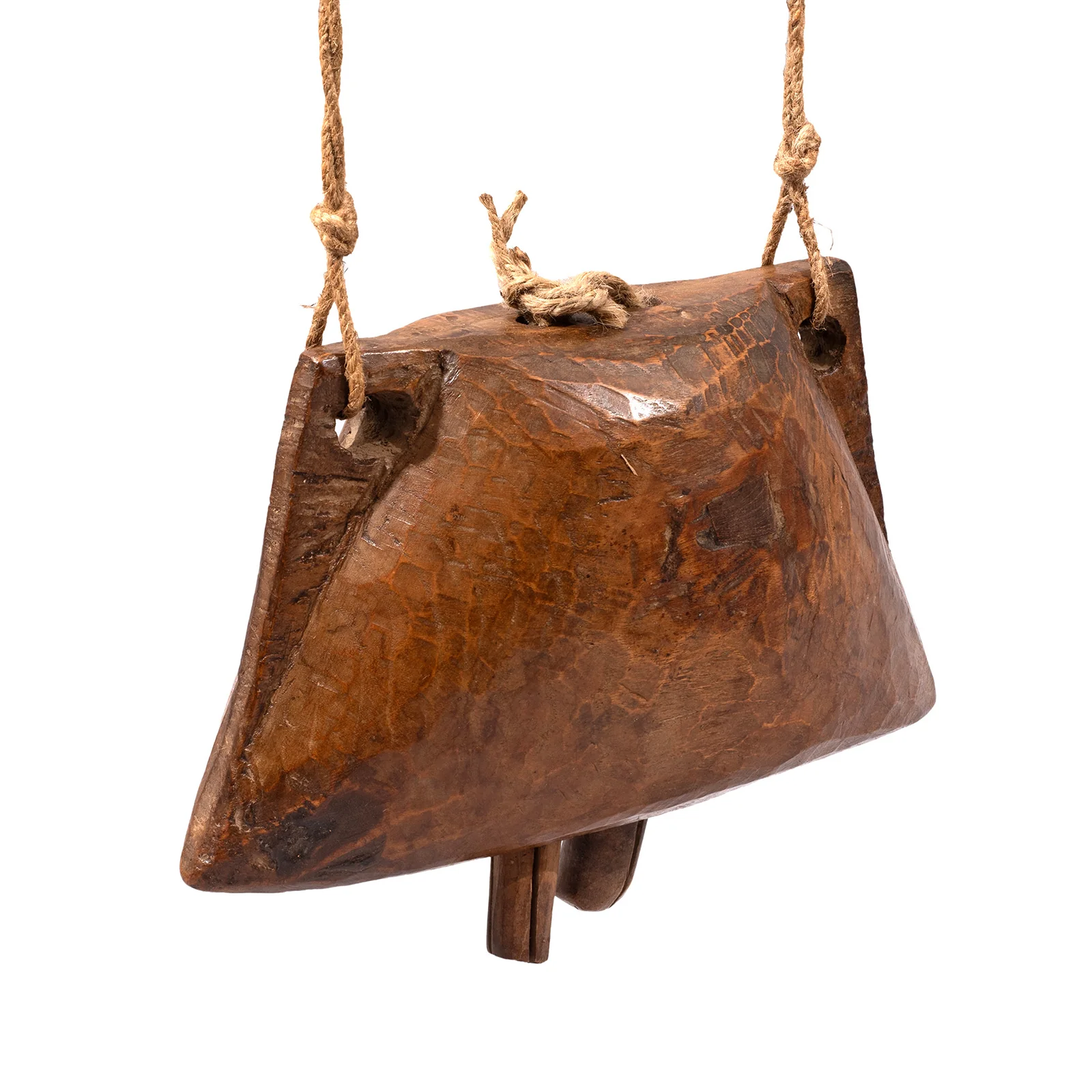 Carved Teak Cow Bell From Rajasthan - Early 20th Century - Image 5