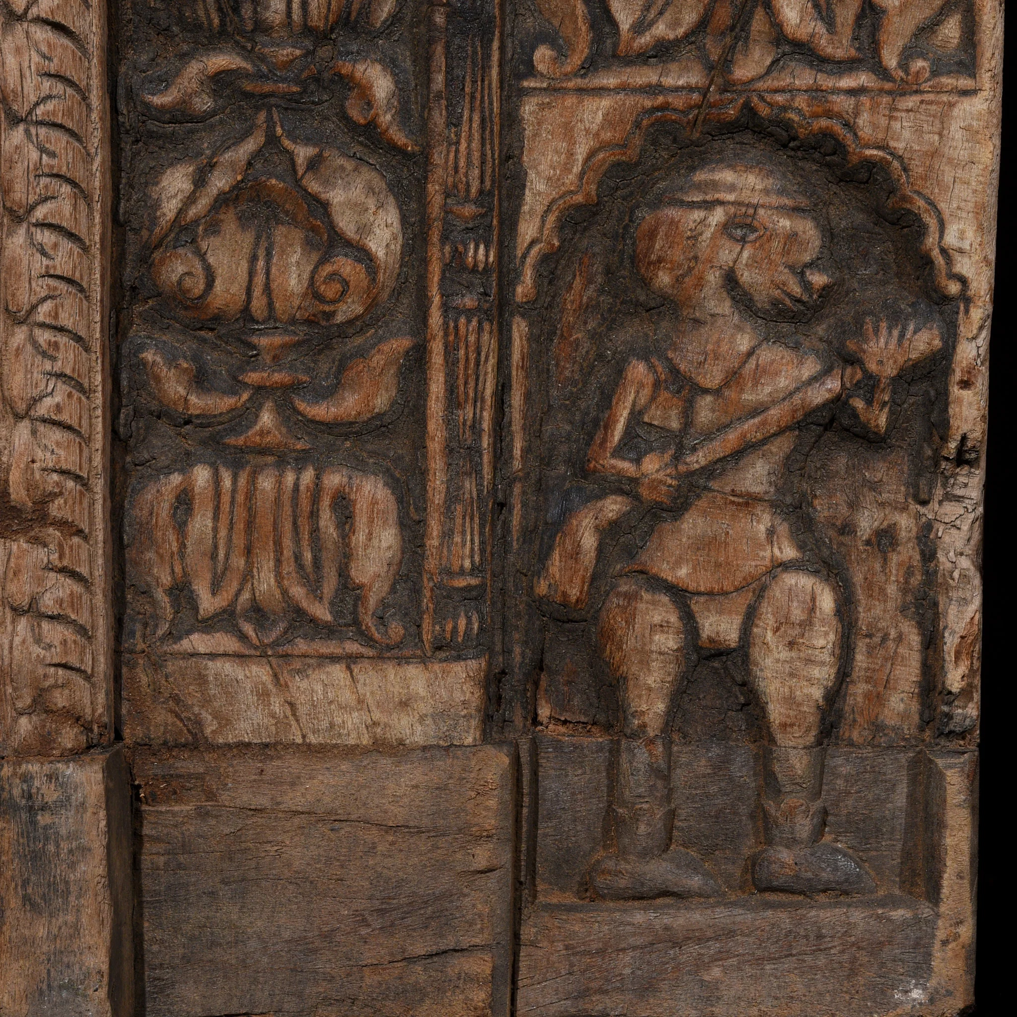 Carved Teak Door From The Punjab - 18thC - Image 4