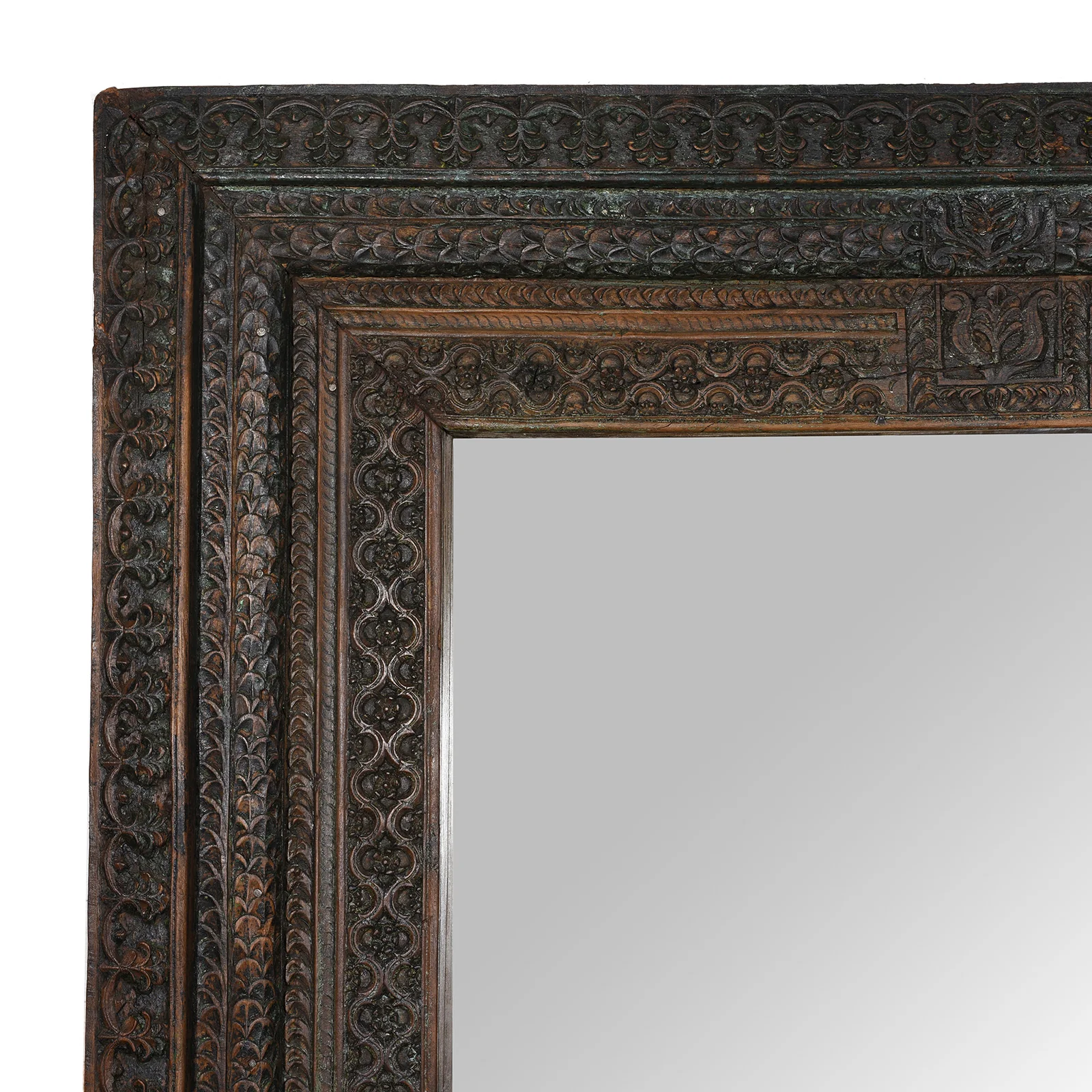 Carved Teak Door Mirror From Andhra Pradesh - 19th Century - Image 3