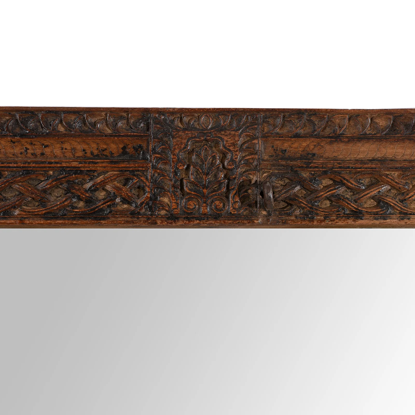 Carved Teak Door Mirror From Uttar Pradesh - 19th Century - Image 3