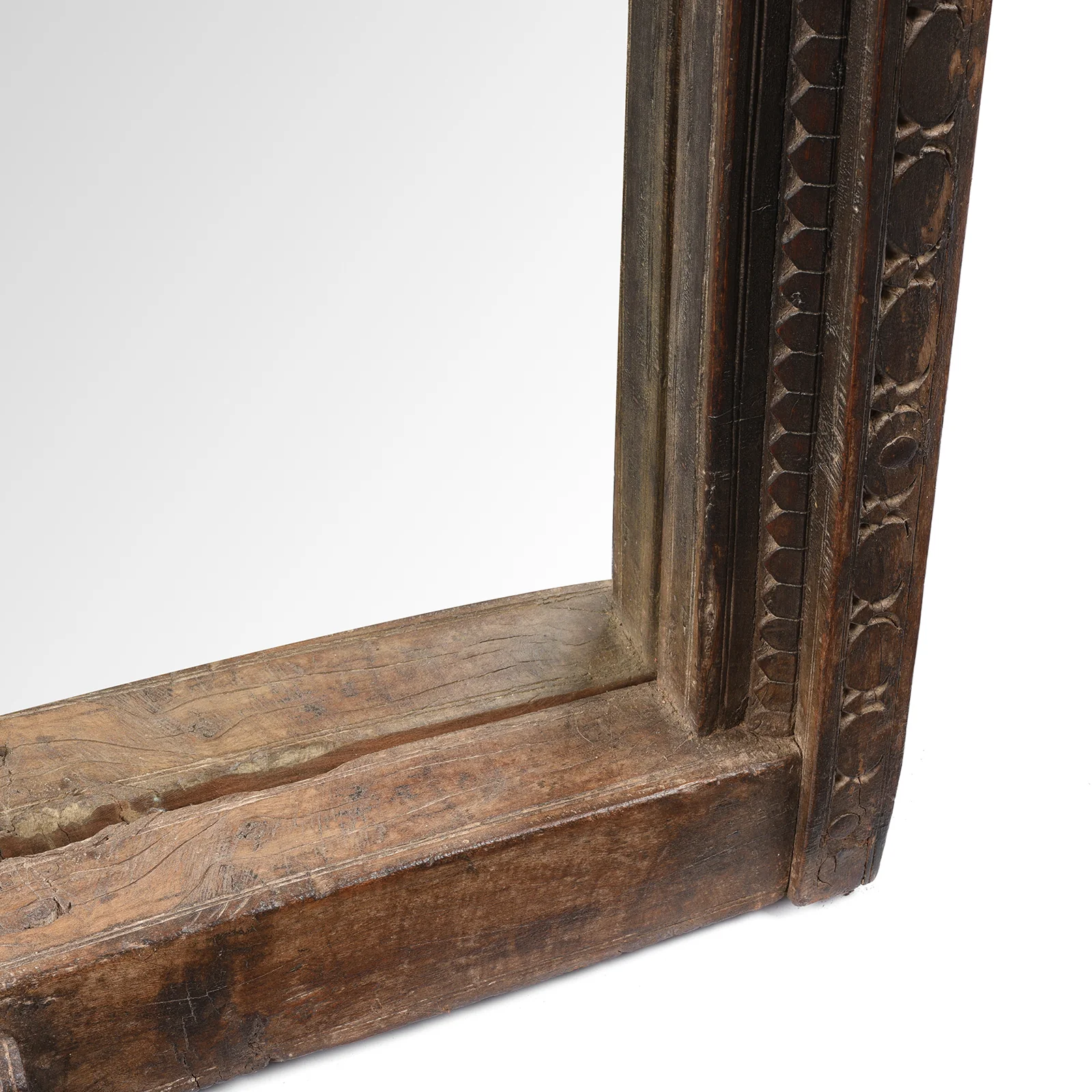 Carved Indian Door Mirror From Nagaur - Ca 1900 - Image 5