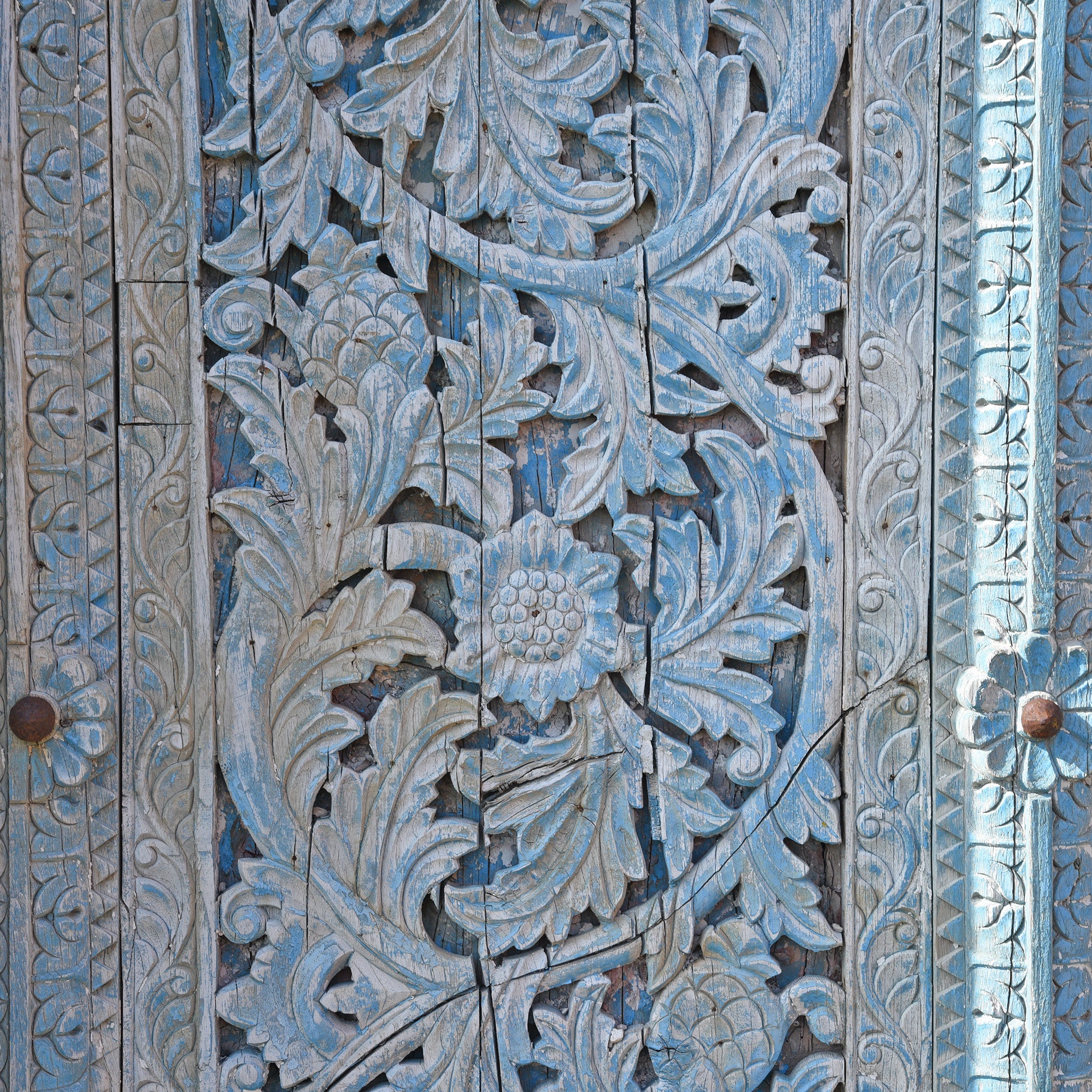 Carved Teak Doors & Frame From India - 19thC - Image 2