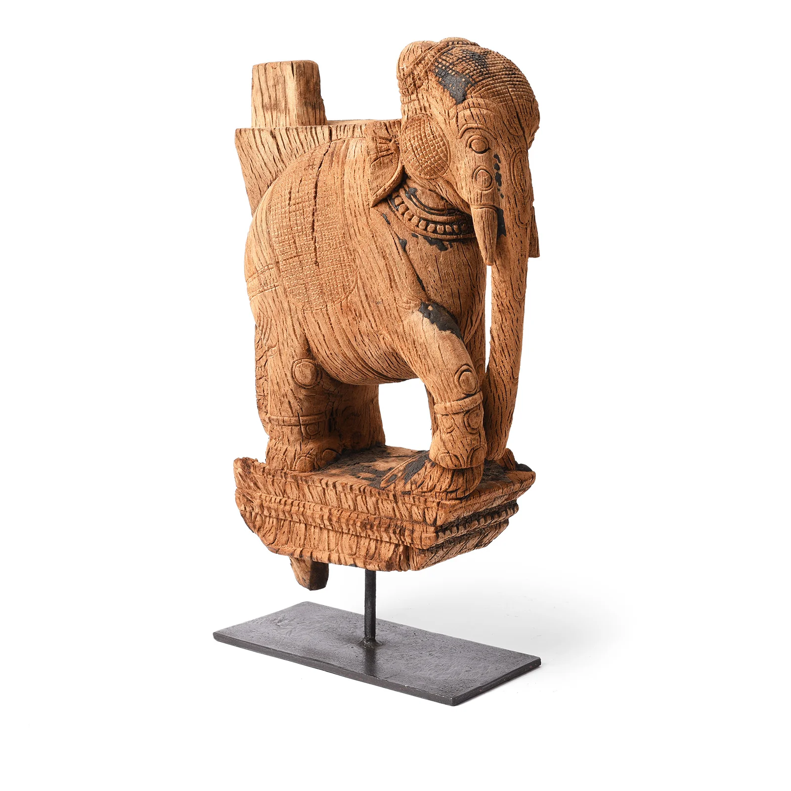Carved Elephant Corbel From South India - Late 18th Century